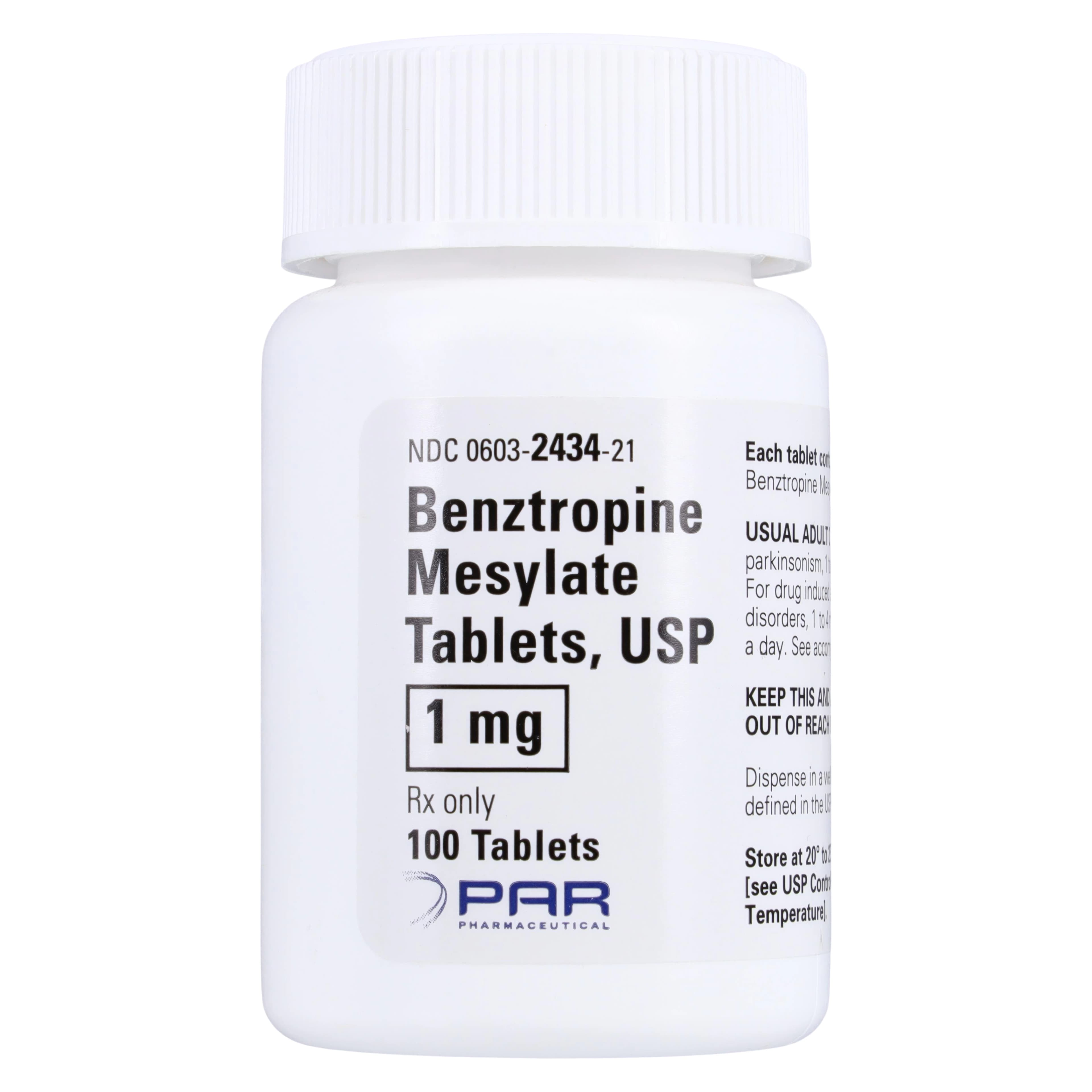 Benztropine Mesylate Tablets, 1 mg, 100 Count Bottle - Benztropine Mesylate Tablets - Image 1