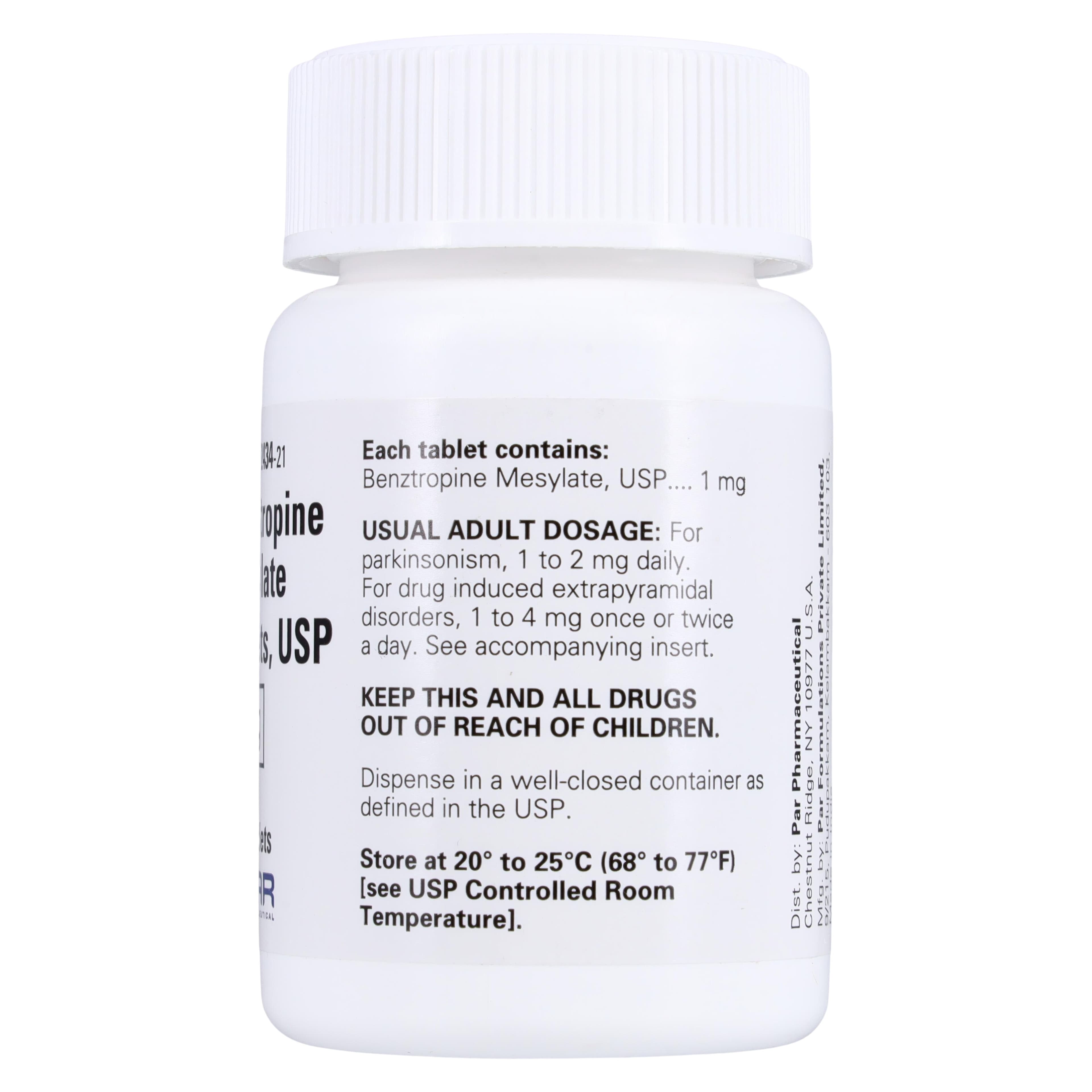 Benztropine Mesylate Tablets, 1 mg, 100 Count Bottle thumbnail 2