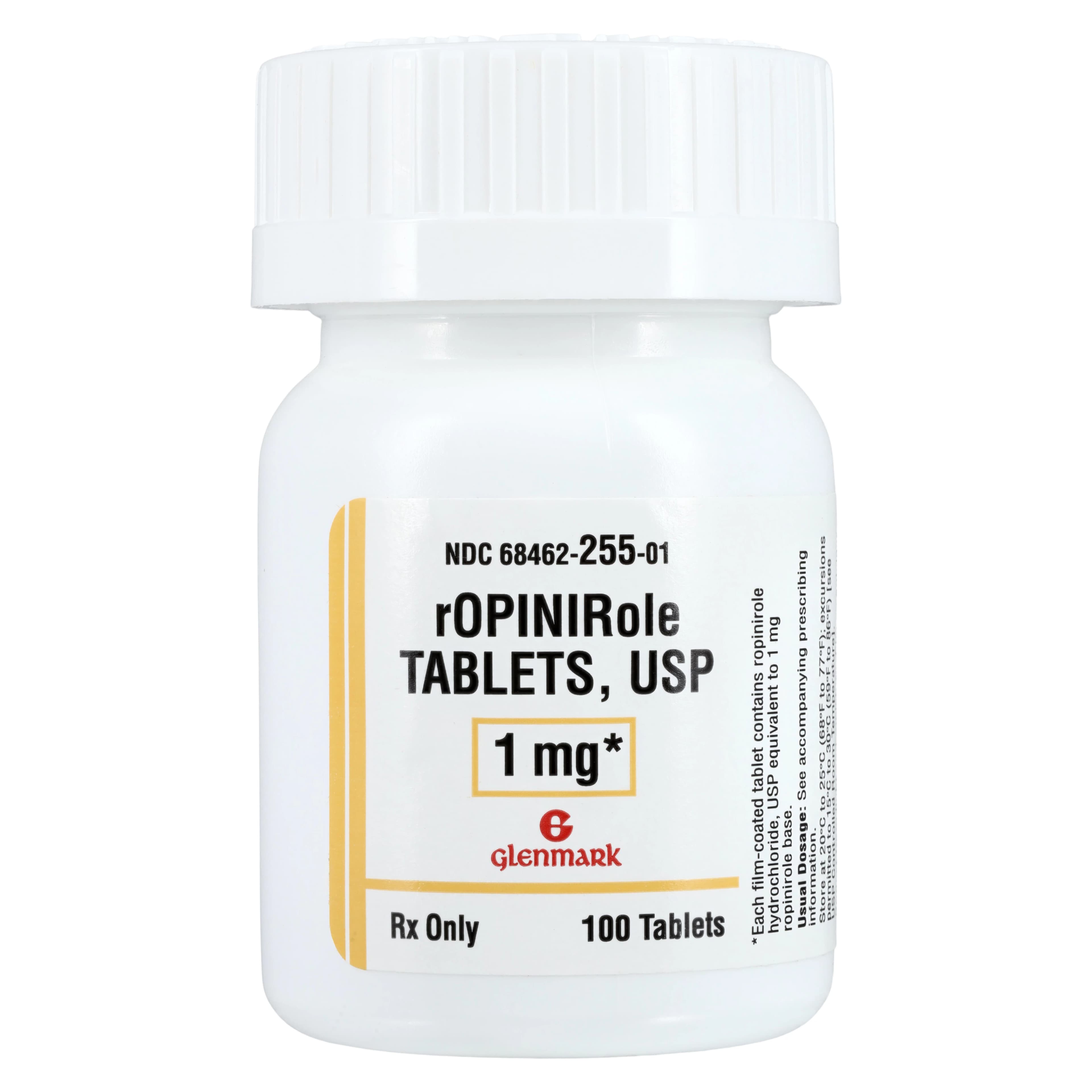 Ropinirole HCl Tablets 1mg, 100 Count Bottle - Ropinirole HCl Tablets - Image 1