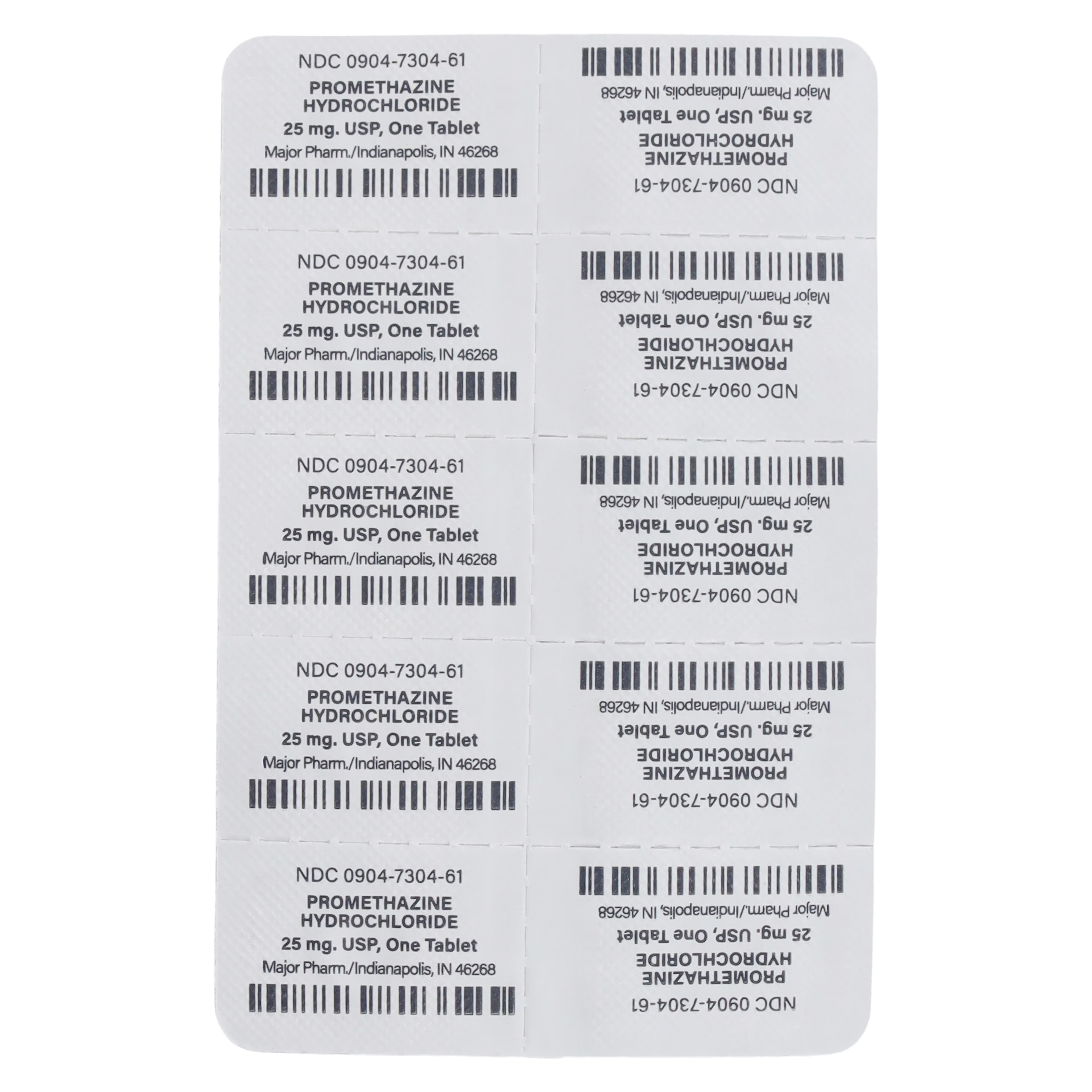 Promethazine HCl Tablets 25 mg, Unit Dose Pack, 100/Package, Major Pharmaceuticals thumbnail 3