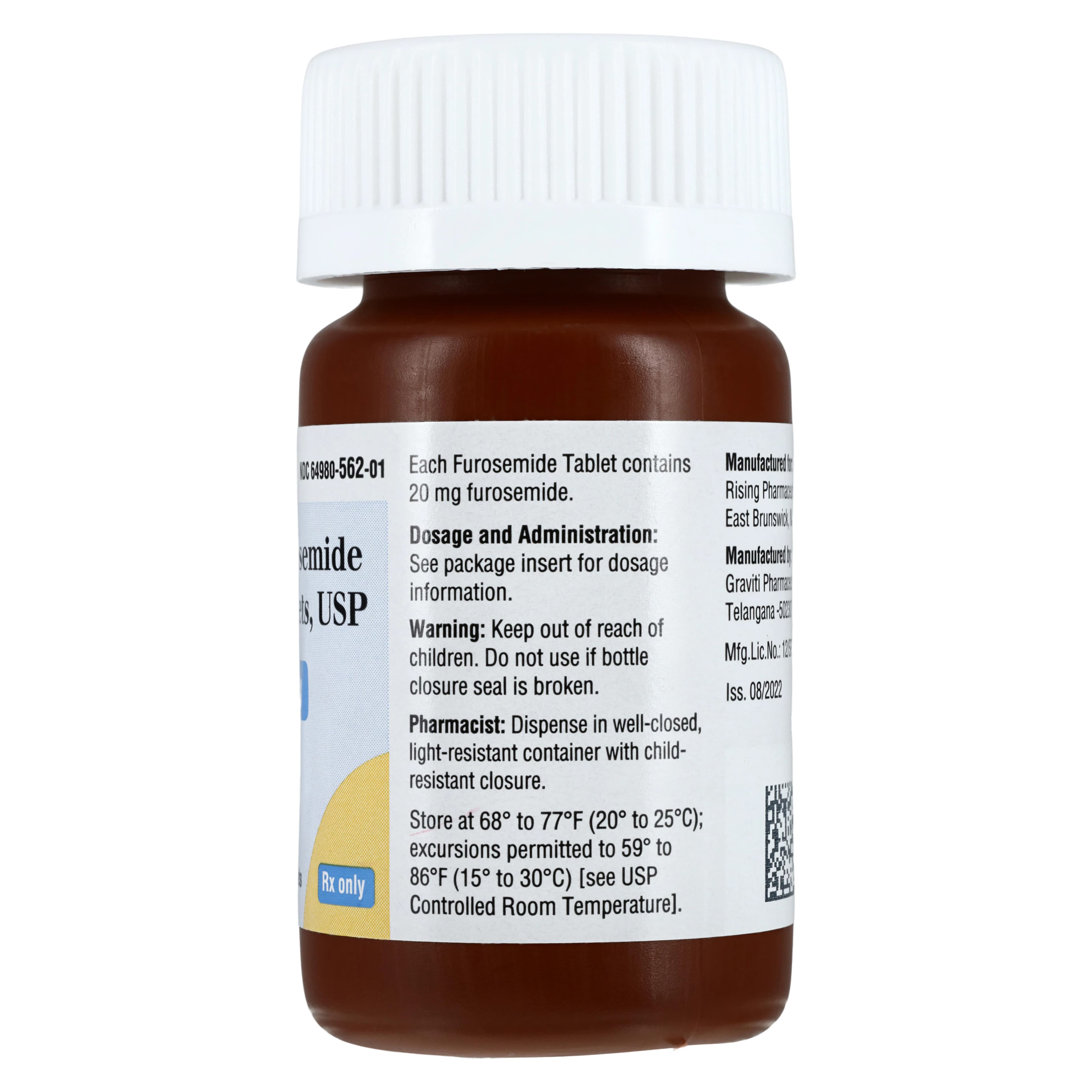 Furosemide Tablets, 20mg, 100/Bottle, Rising Pharmaceuticals thumbnail 2