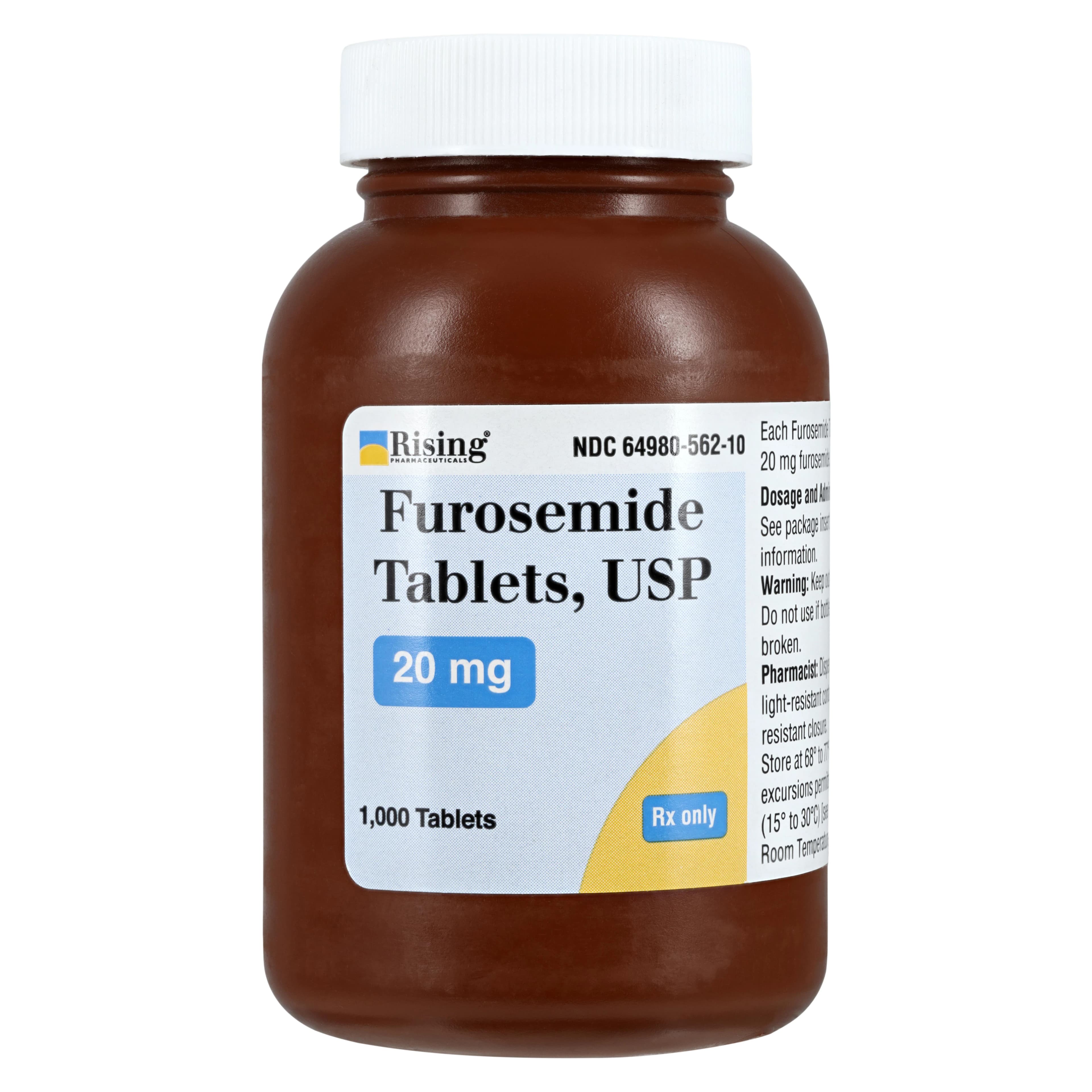 Furosemide Tablets, 20mg, 1000/Bottle, Rising Pharmaceuticals, 01KWC87QBXW5630BZ6K6045713 - Furosemide Tablets - Image 1