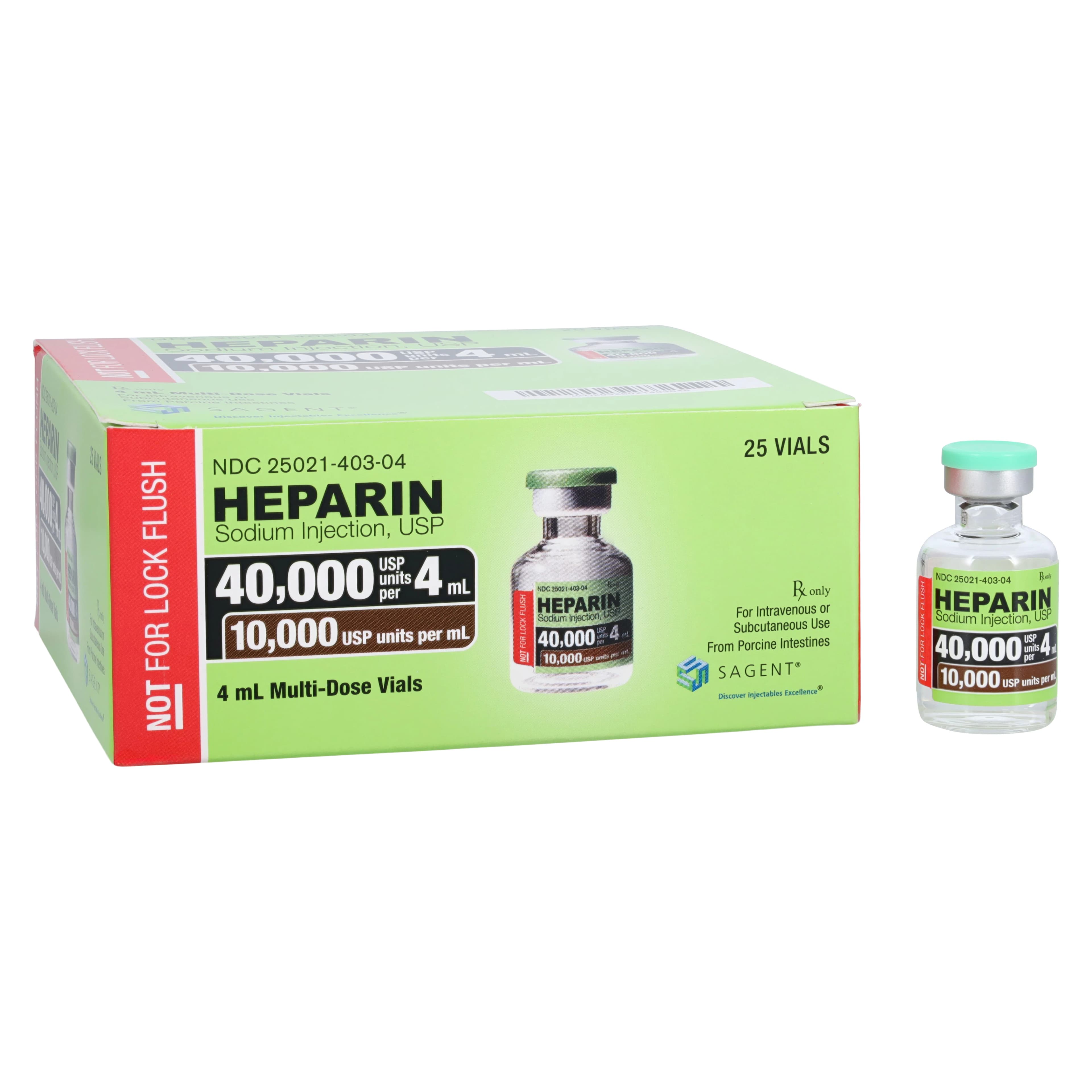 Heparin Sodium (Pork) Injection, 10,000 USP Units/mL, Multiple-Dose Vial, 4 mL, 25/Package - Heparin Sodium (Pork) MDV 4mL - Image 1