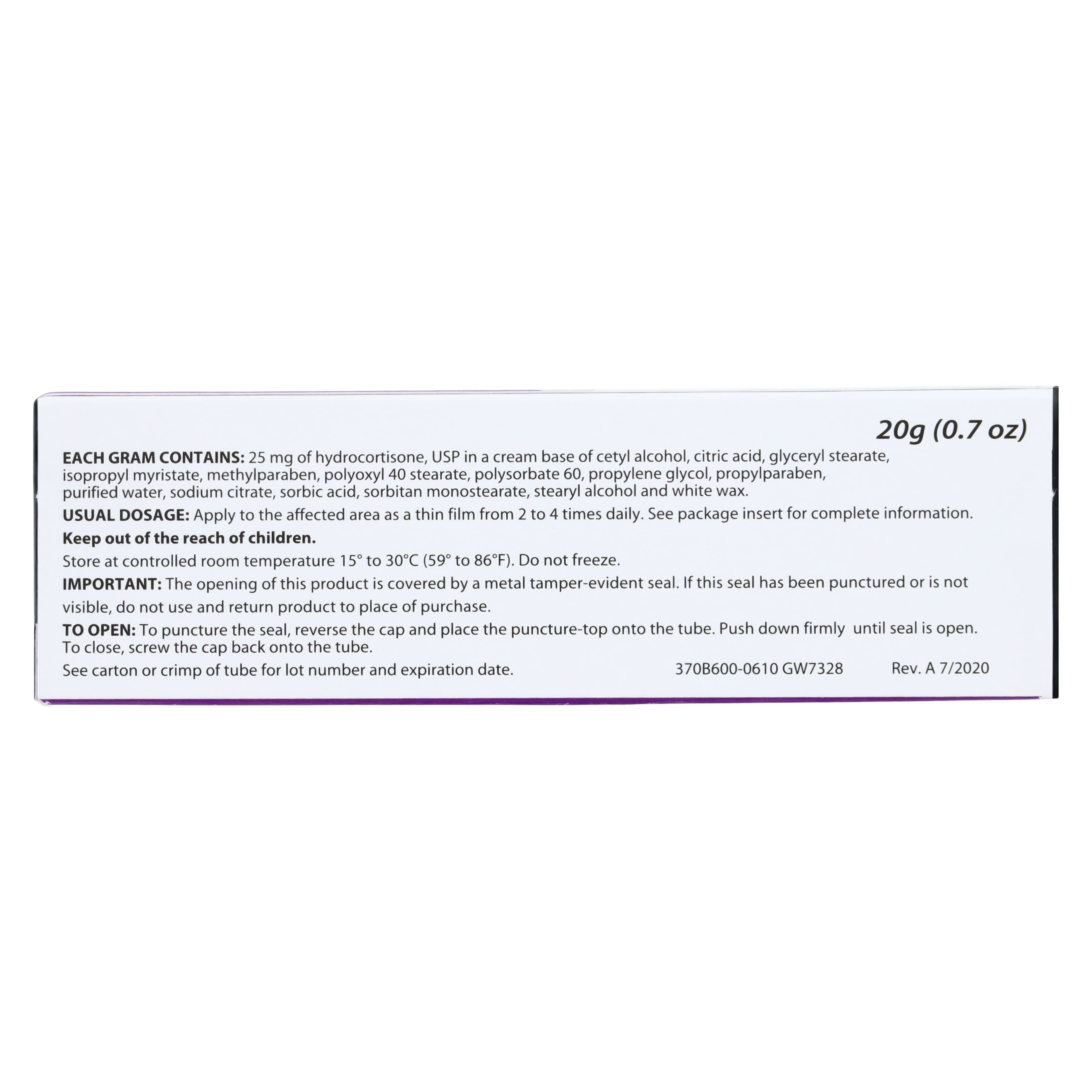 Hydrocortisone 2.5% Topical Cream, Rx, 20 g Tube (Teva Pharmaceuticals) thumbnail 4