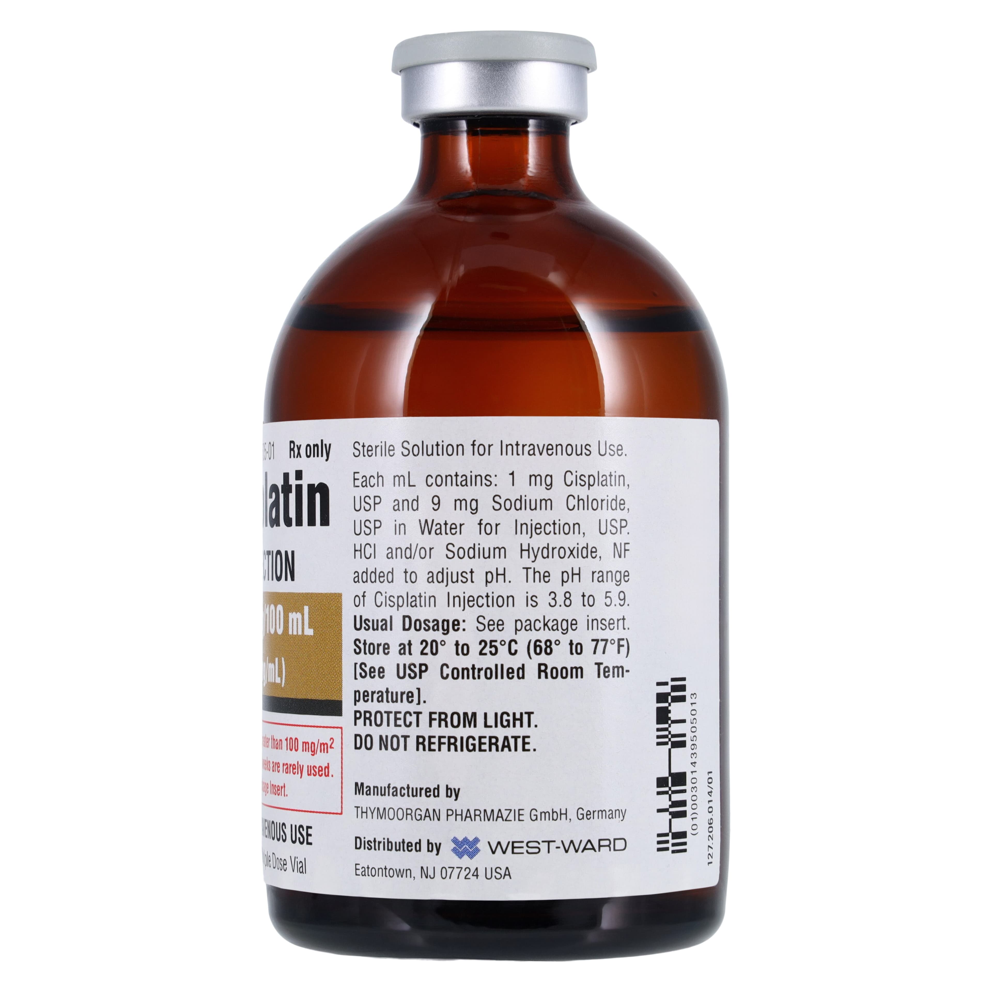 Cisplatin Injection 1 mg/mL, 100 mL Multiple-Dose Vial (MDV), Hikma Pharmaceuticals thumbnail 3