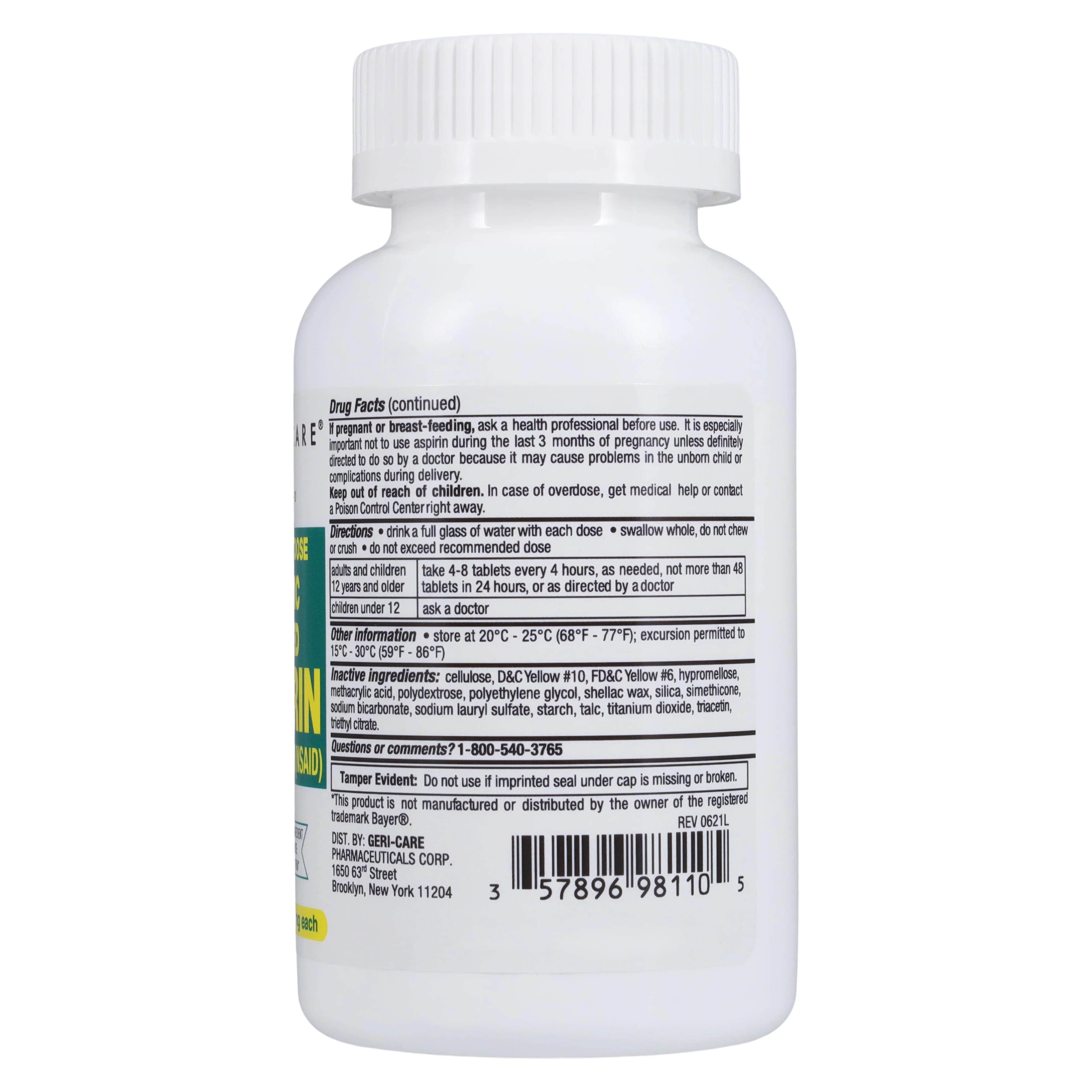 Geri-Care Aspirin EC Tablets, 81mg, 1000/Bottle thumbnail 2
