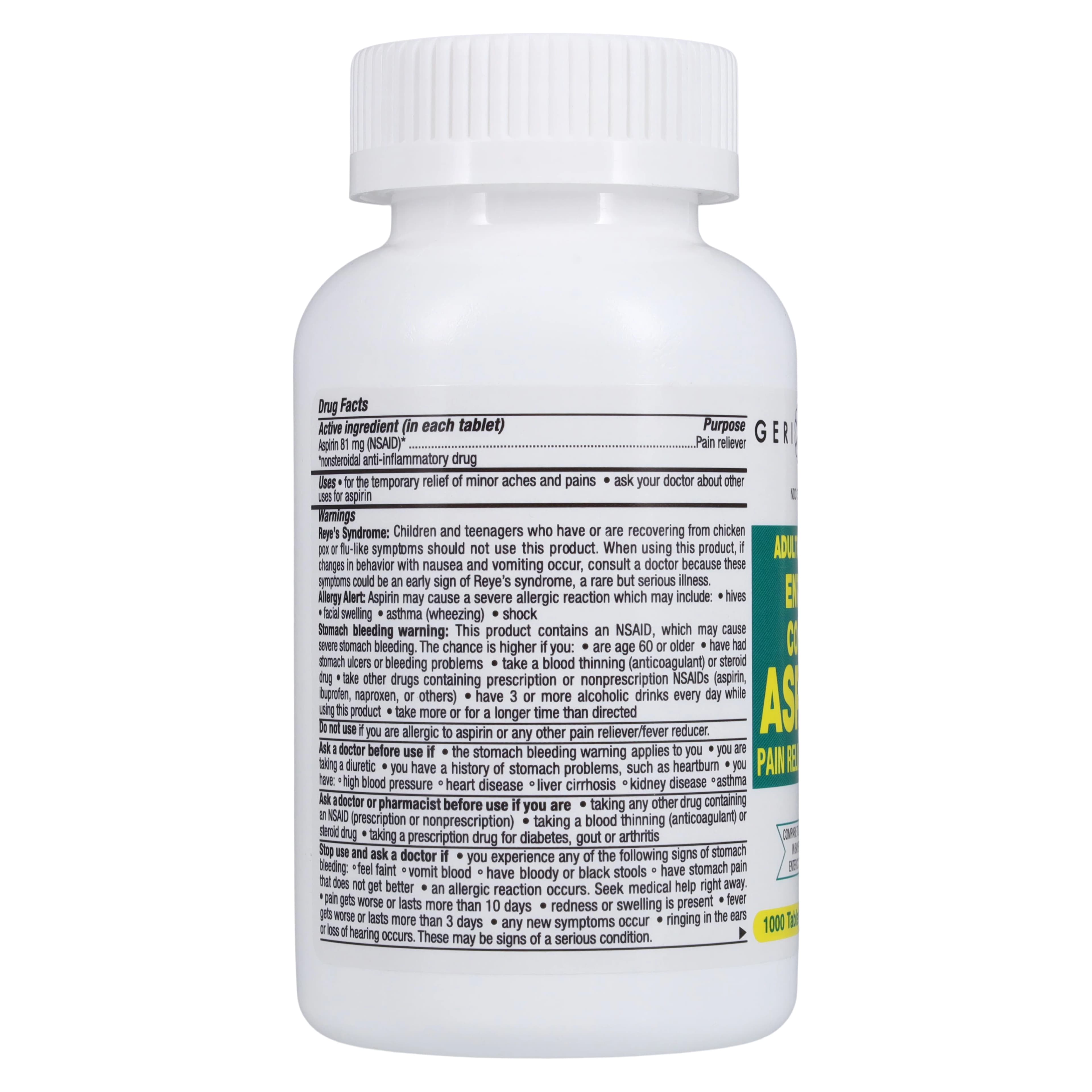 Geri-Care Aspirin EC Tablets, 81mg, 1000/Bottle thumbnail 3