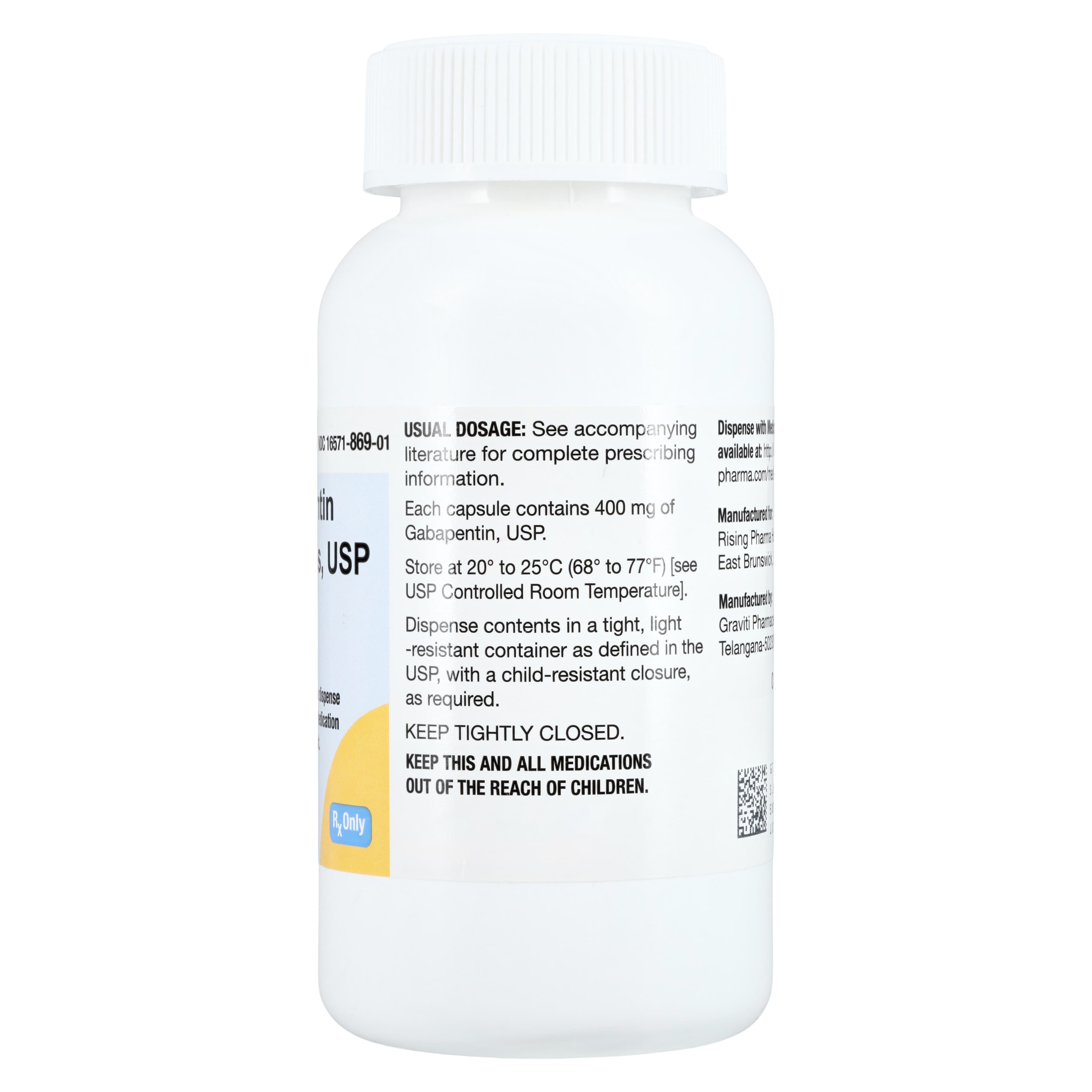 Gabapentin Capsules, 400mg, 100/Bottle thumbnail 2