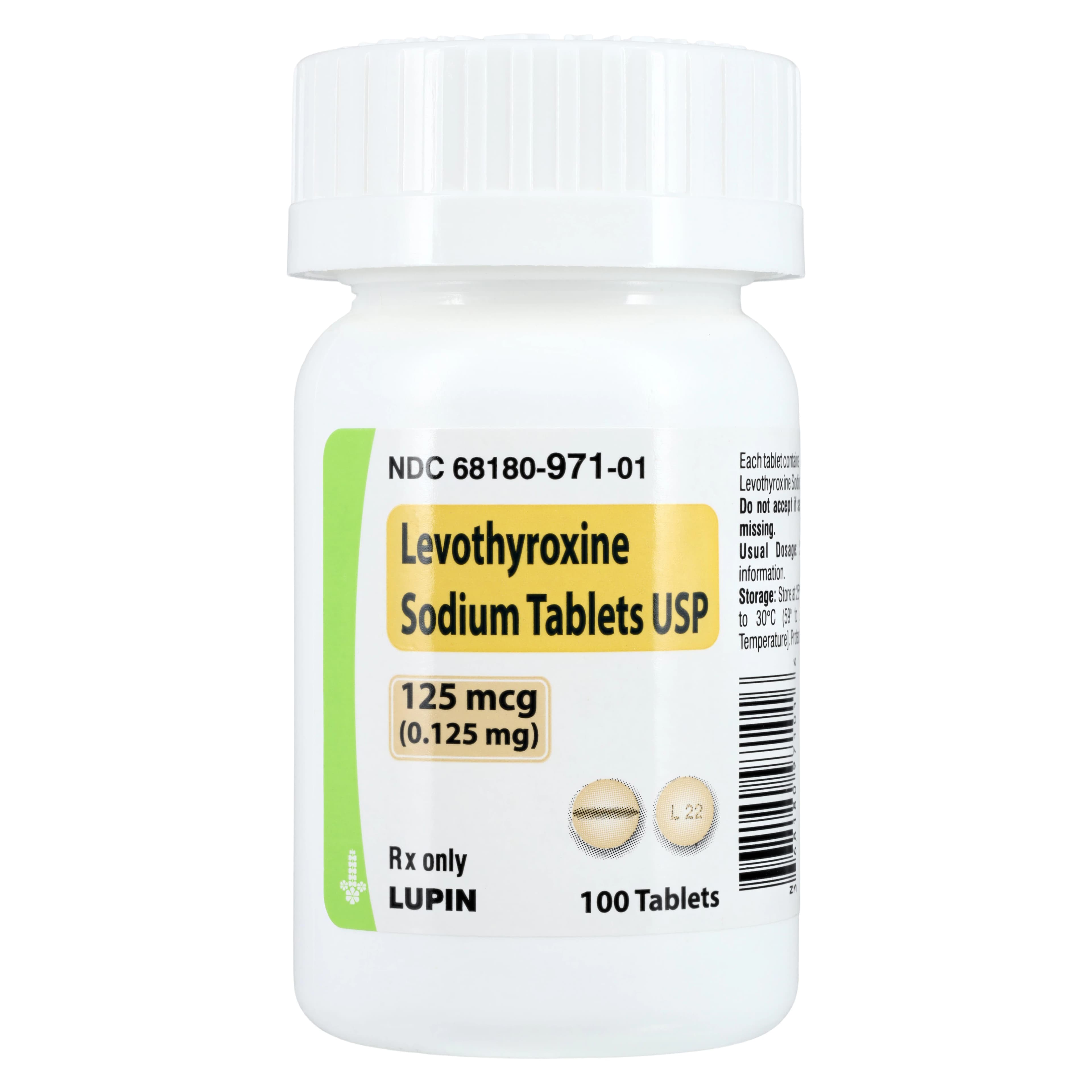 Levothyroxine Sodium Tablets, 0.125mg, 100/Bottle - Levothyroxine Sodium Tablets - Image 1