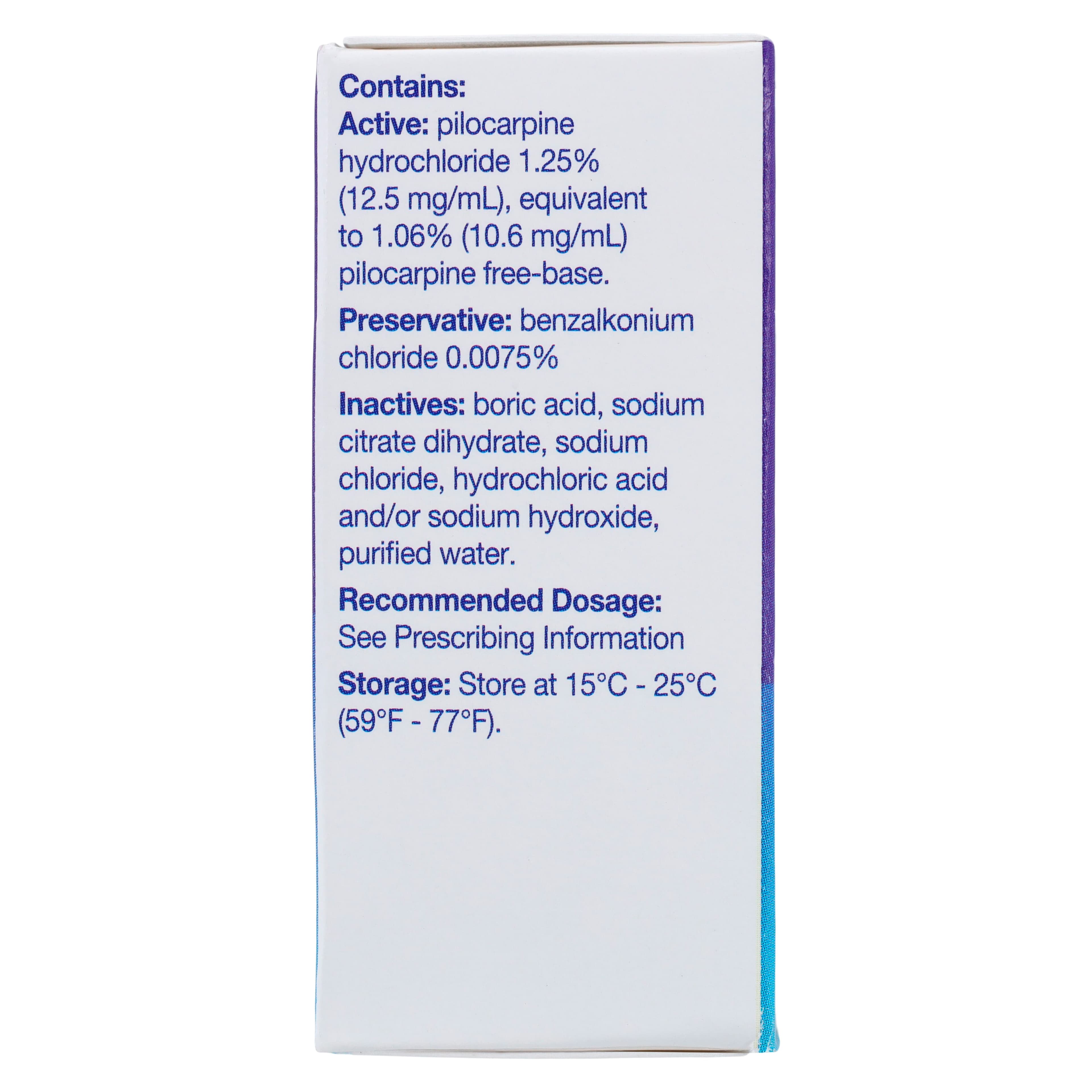 Vuity (Pilocarpine HCl) Ophthalmic Solution 1.25%, 5 mL Bottle thumbnail 4