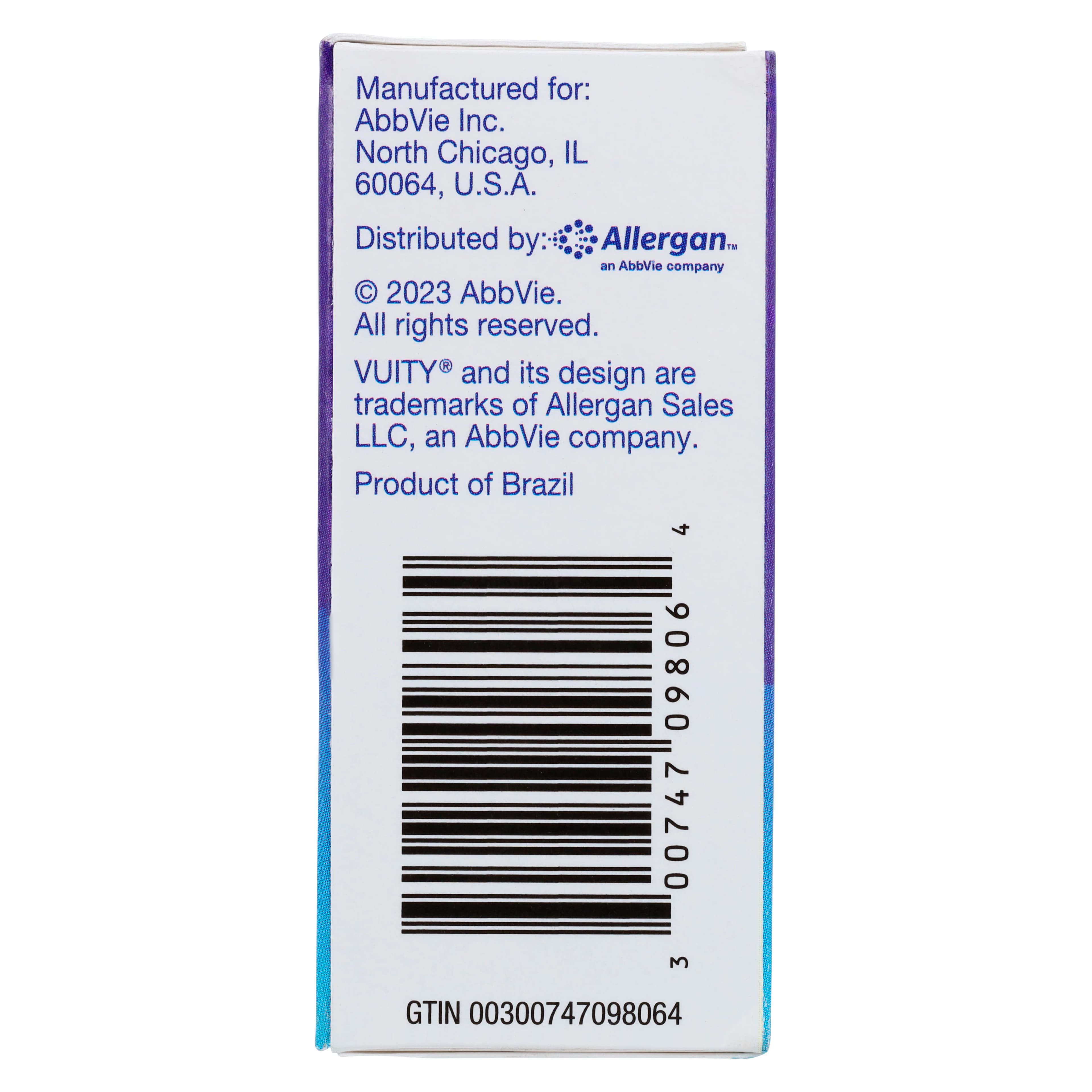Vuity (Pilocarpine HCl) Ophthalmic Solution 1.25%, 5 mL Bottle thumbnail 5