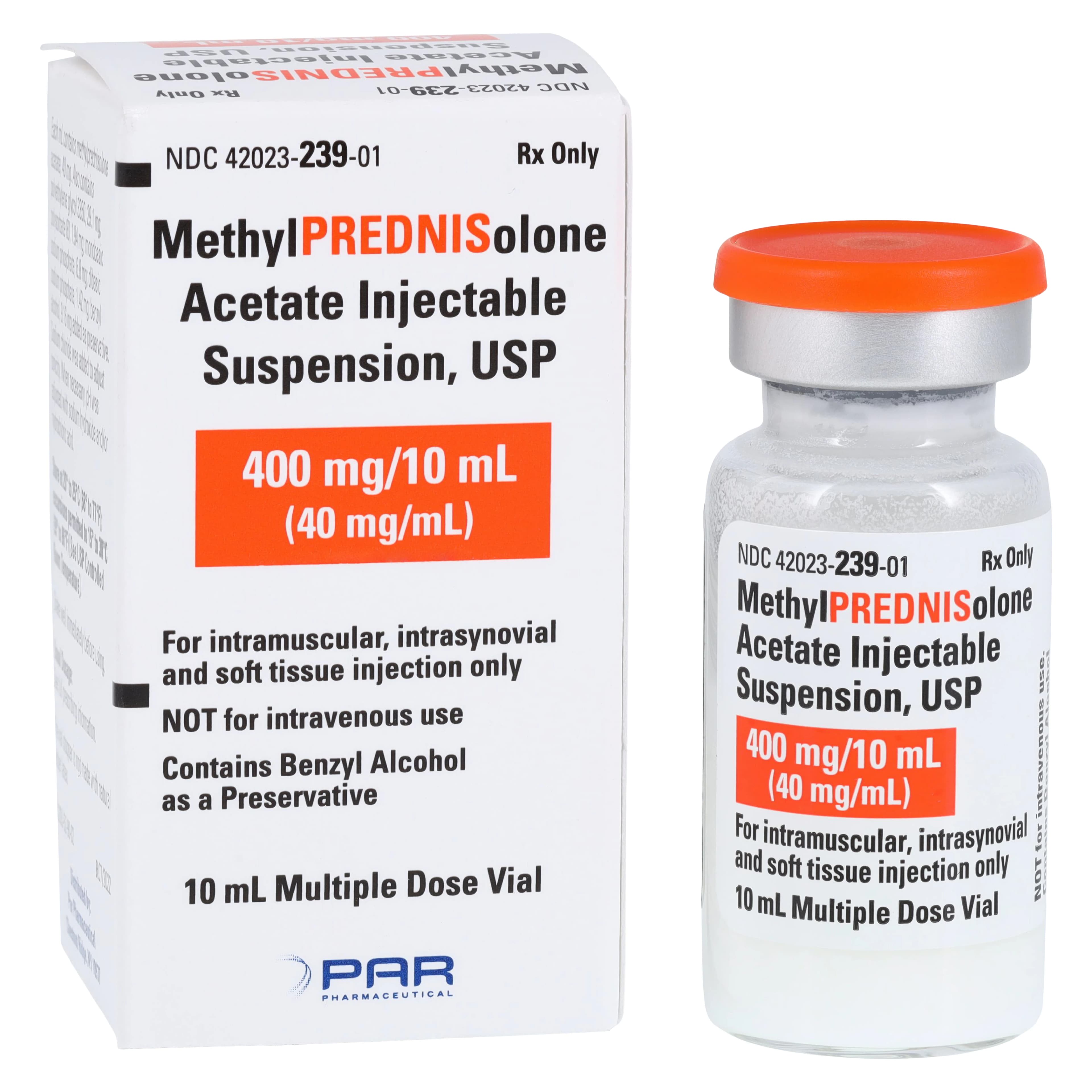 Methylprednisolone Acetate Injection 40mg/mL, MDV, 10mL Vial - Methylpred Ace Inj MDV 10mL - Image 1