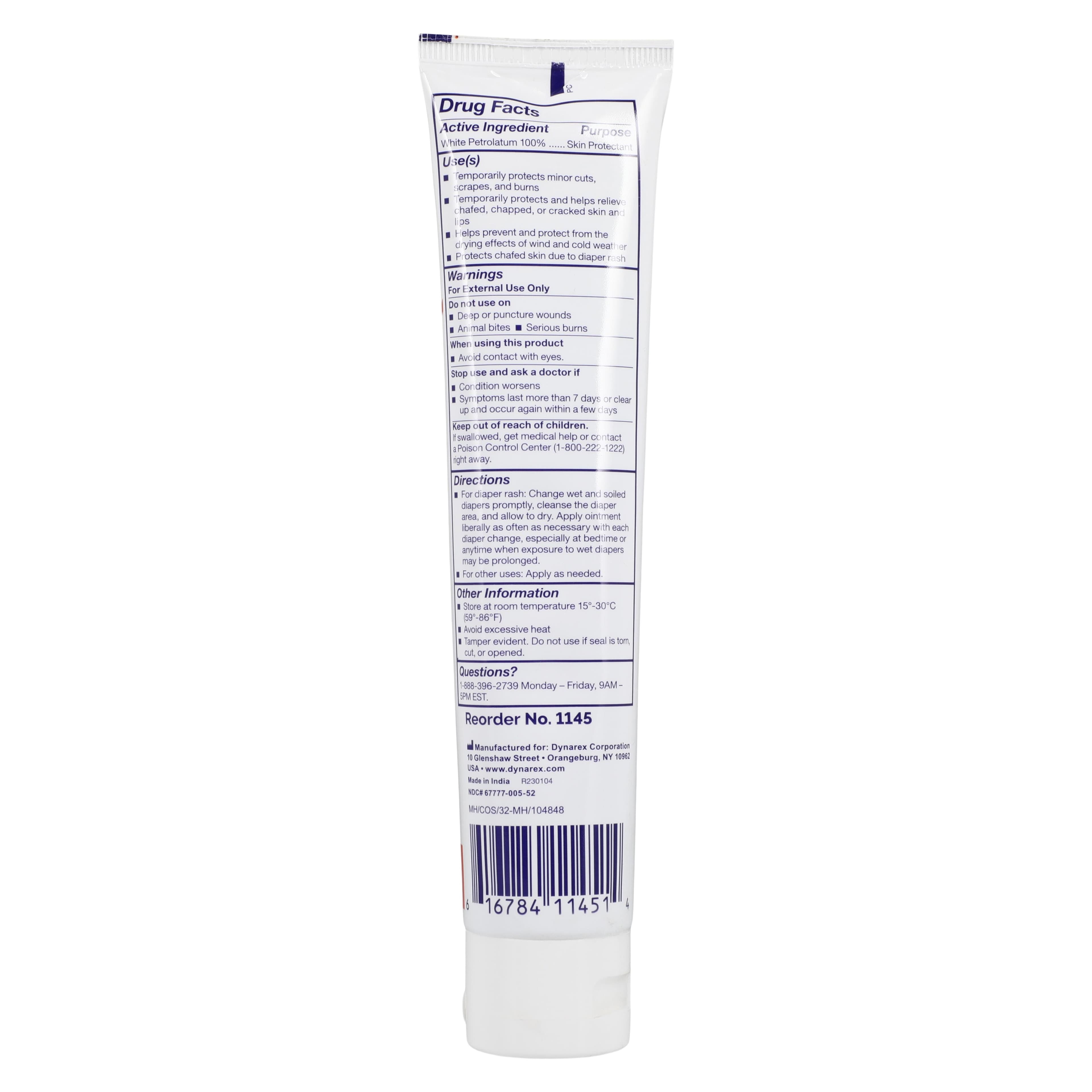 Dynarex Petrolatum Jelly White Tube, 4 oz thumbnail 2