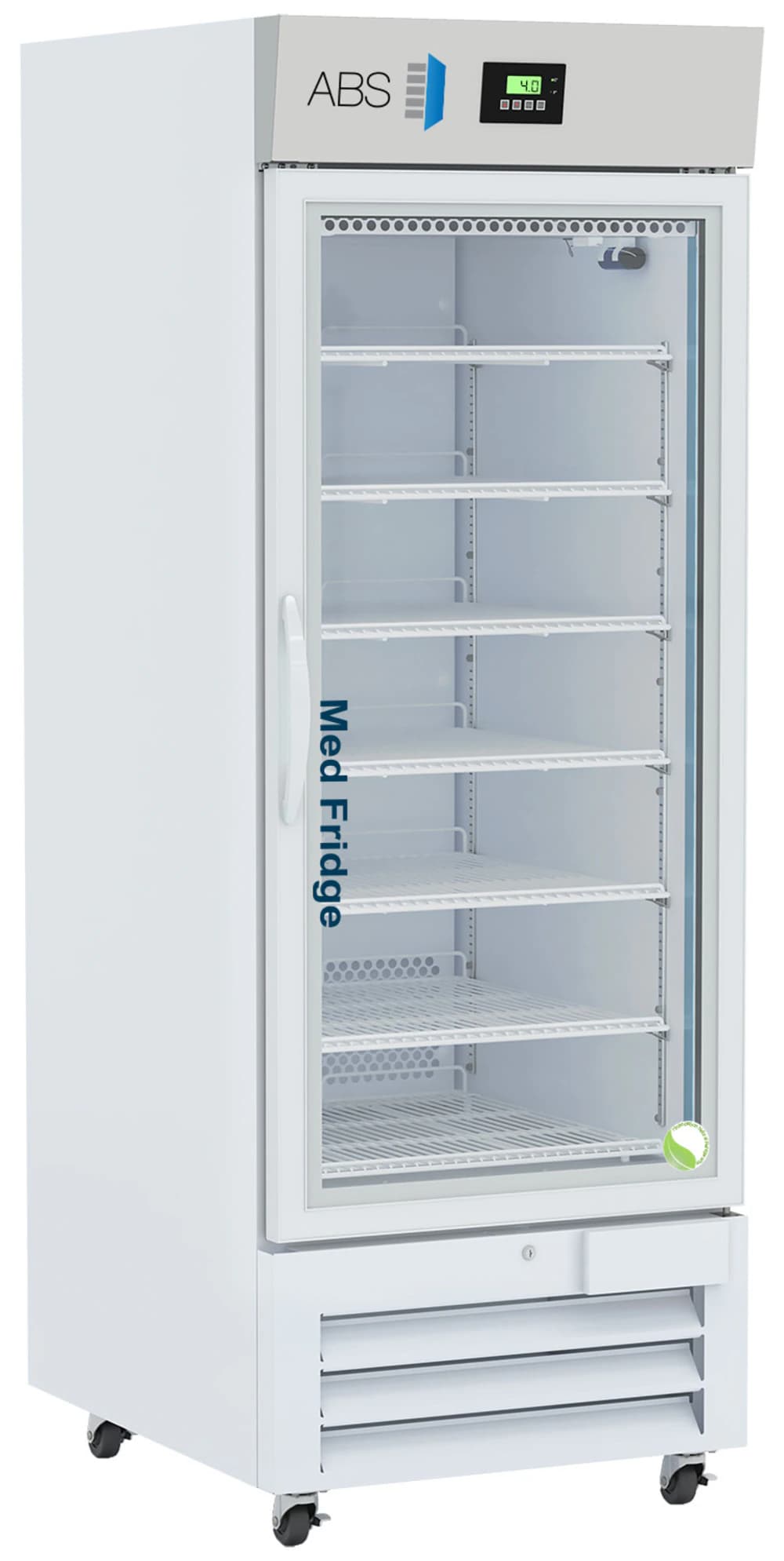 American Biotech Supply 26 Cu Ft Pharmaceutical Refrigerator, Glass Door, Right Hinge, 1 to 10C, Cycle Defrost - Pharma Ref Upr Glass - Image 1