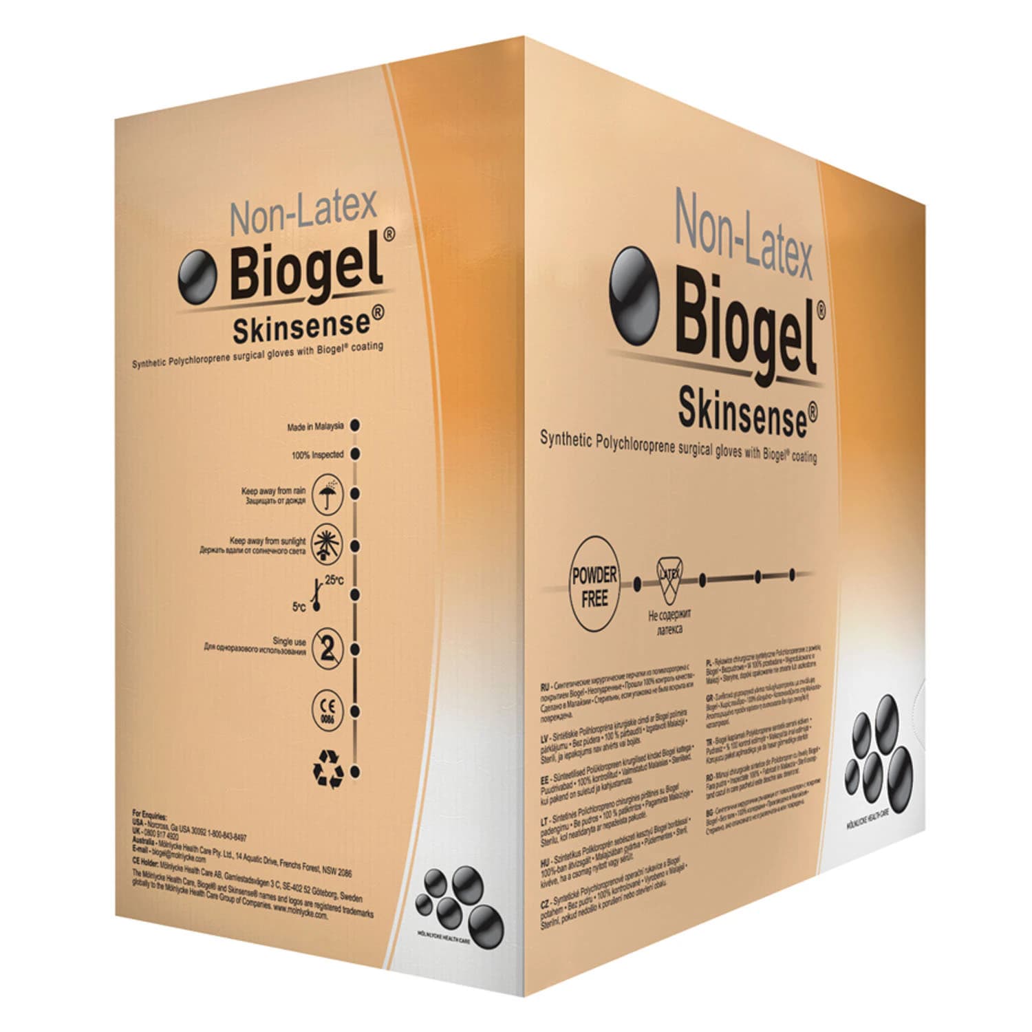 Biogel Skinsense 8.5 Surgical Gloves, Sterile, Powder-Free, Polychloroprene, Size 8.5, 50/Box - BIOGEL SKINSENSE 8.5 SURGICAL LF PF GLOVES (50) - Image 1