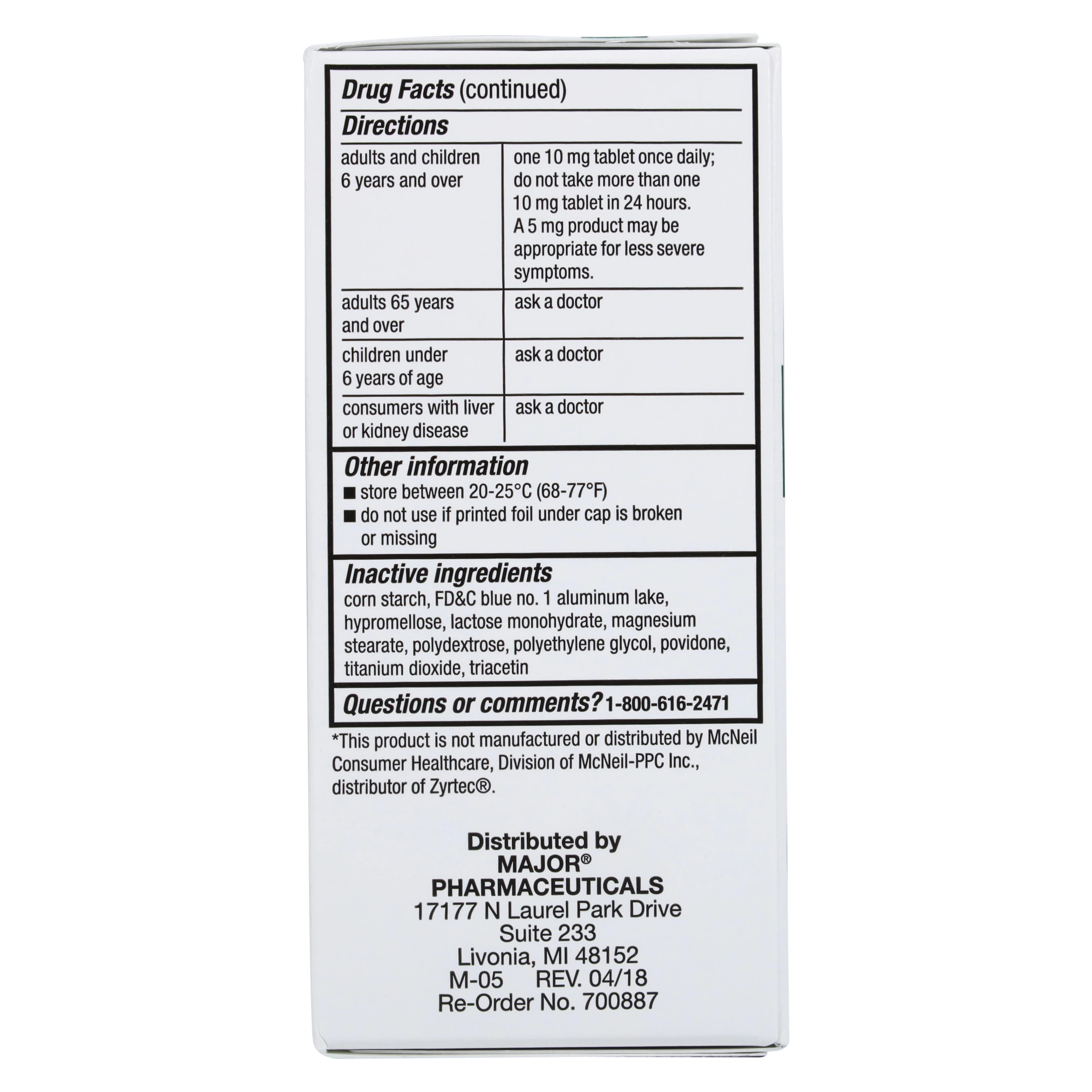 Cetirizine HCl Tablets 10 mg, 300 Count Bottle thumbnail 3