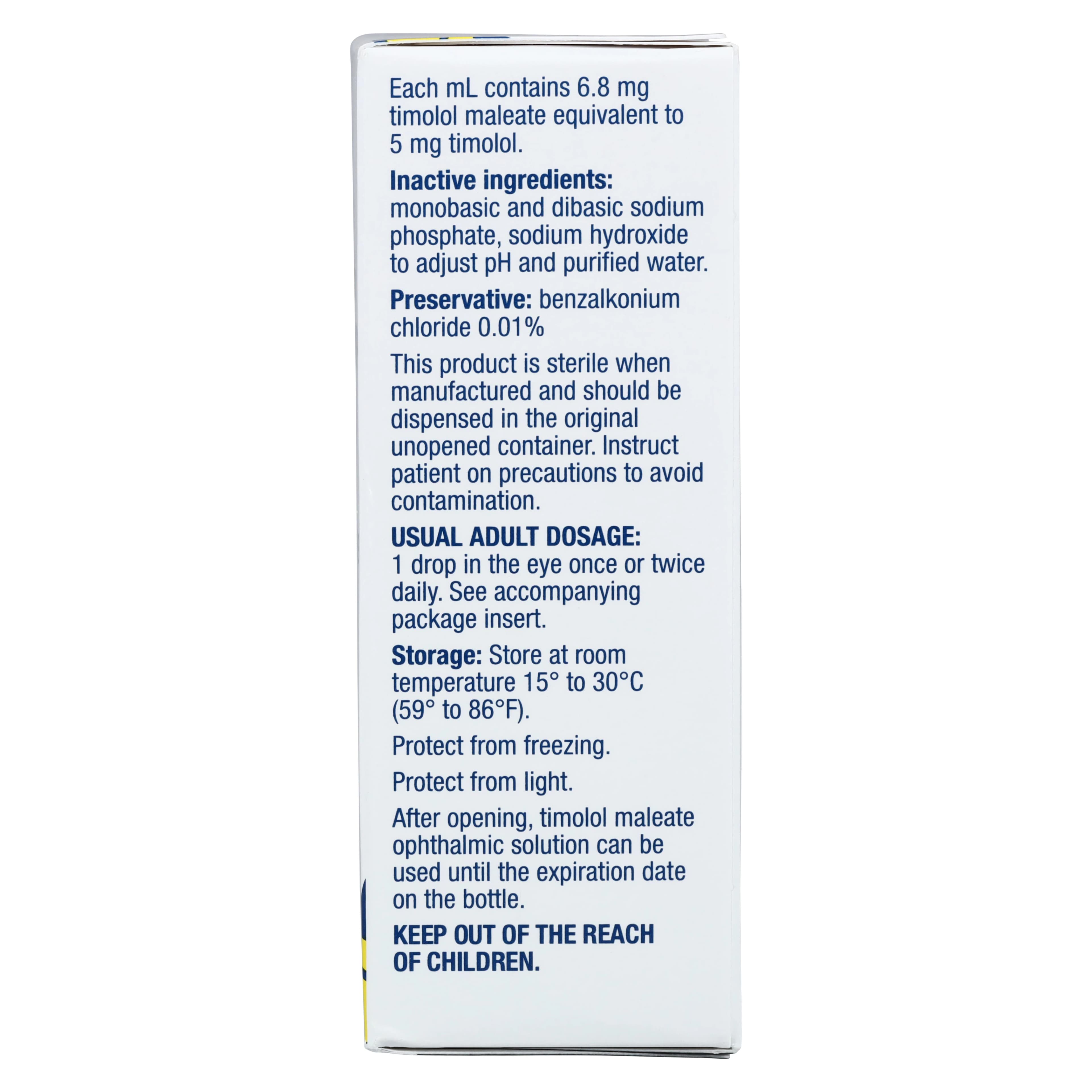 Timolol Maleate Ophthalmic Solution 0.5%, 15 mL Bottle thumbnail 2