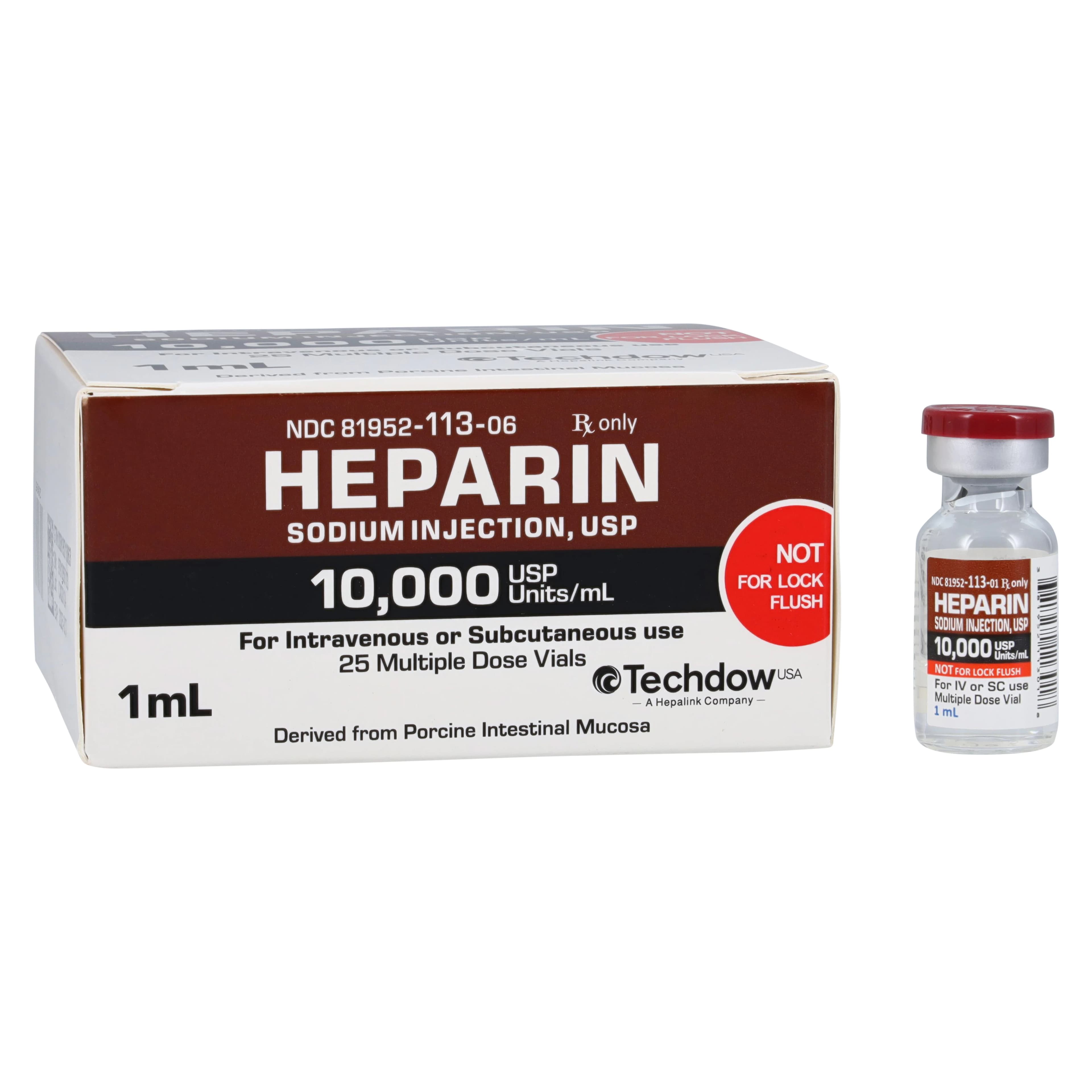 Heparin Sodium (Pork) Injection, 10,000 USP Units/mL, Multiple-Dose Vial, 1 mL, 25/Package - Heparin Sodium (Pork) MDV 1mL - Image 1
