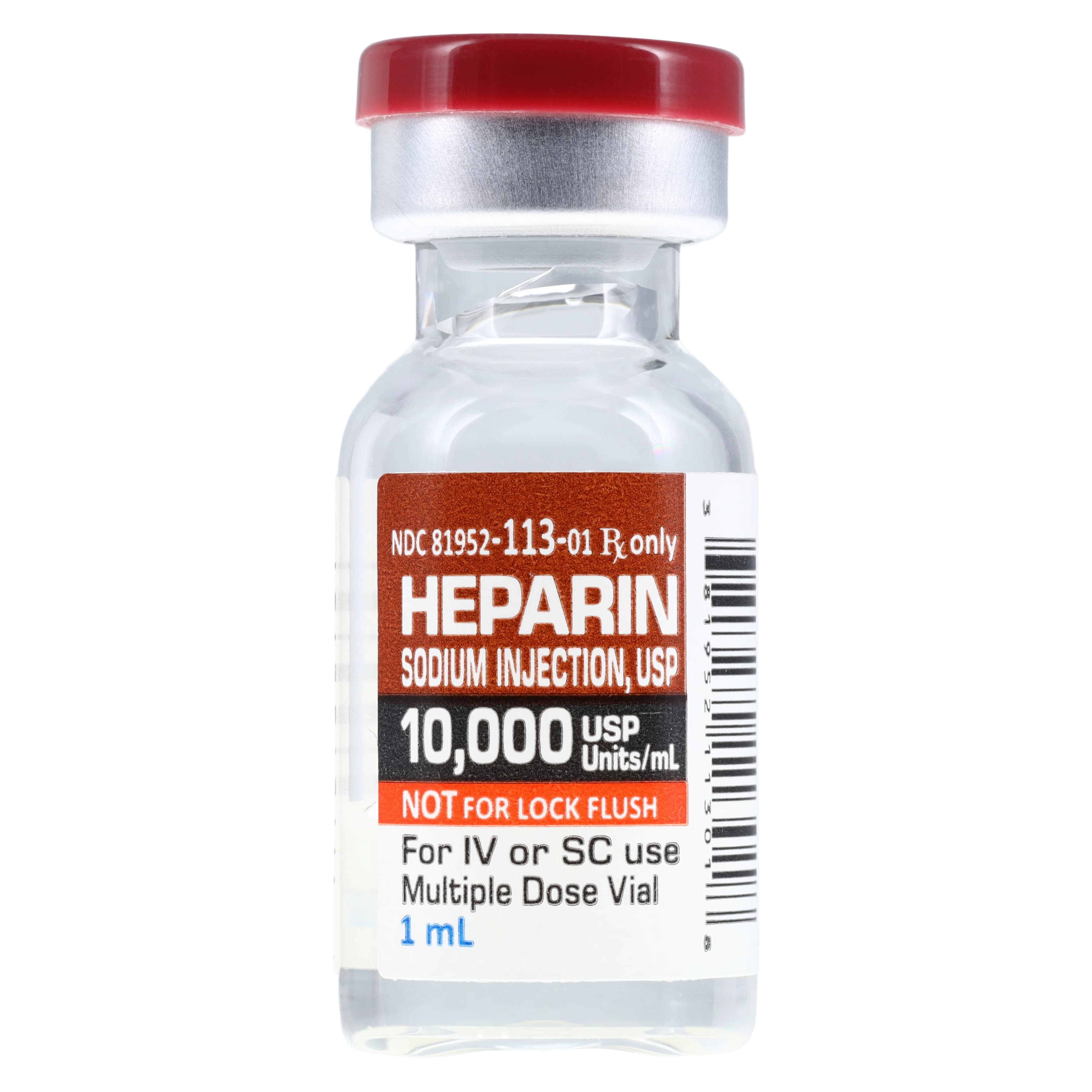 Heparin Sodium (Pork) Injection, 10,000 USP Units/mL, Multiple-Dose Vial, 1 mL, 25/Package thumbnail 2