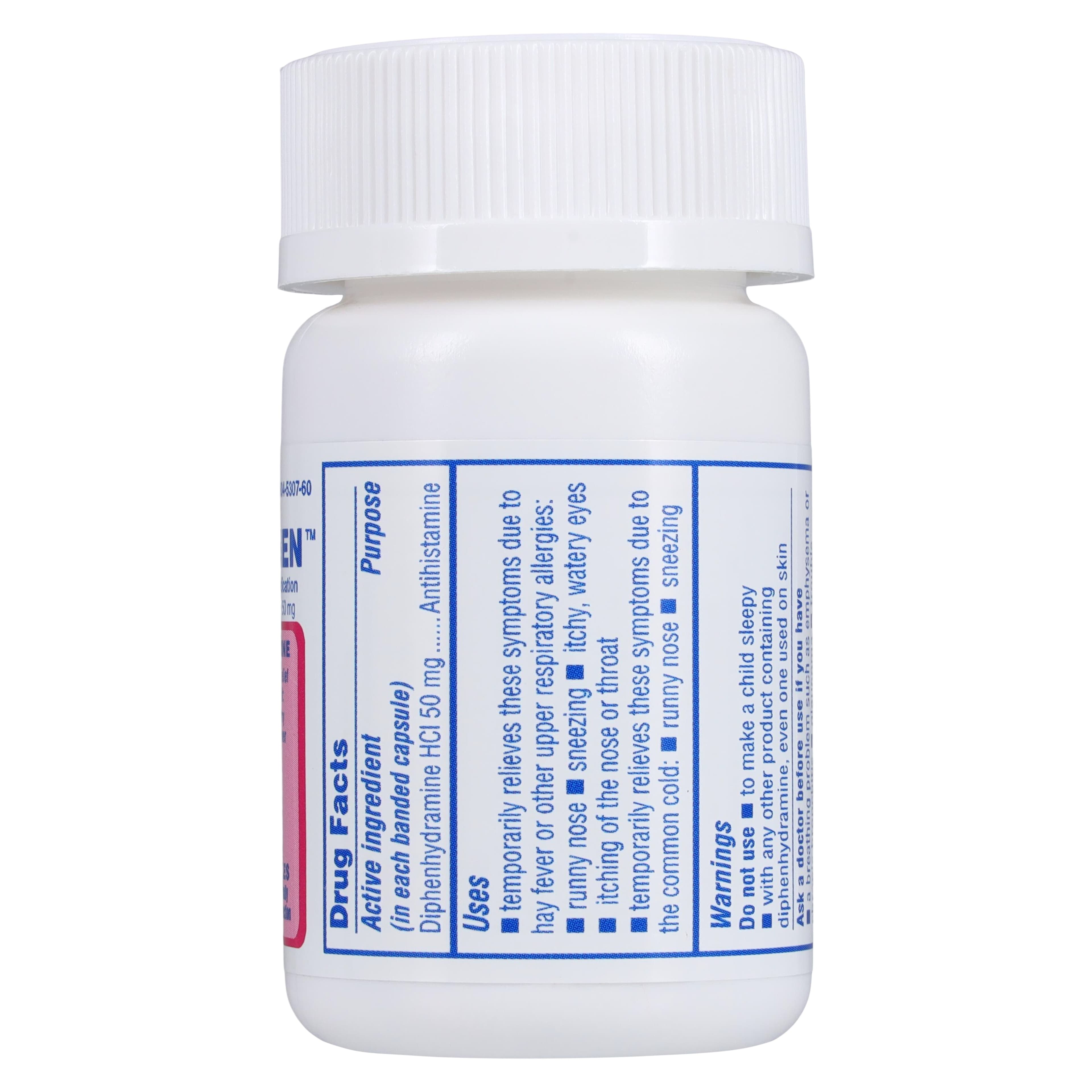 Diphenhydramine HCl Capsules, 50mg, 100/Bottle thumbnail 2