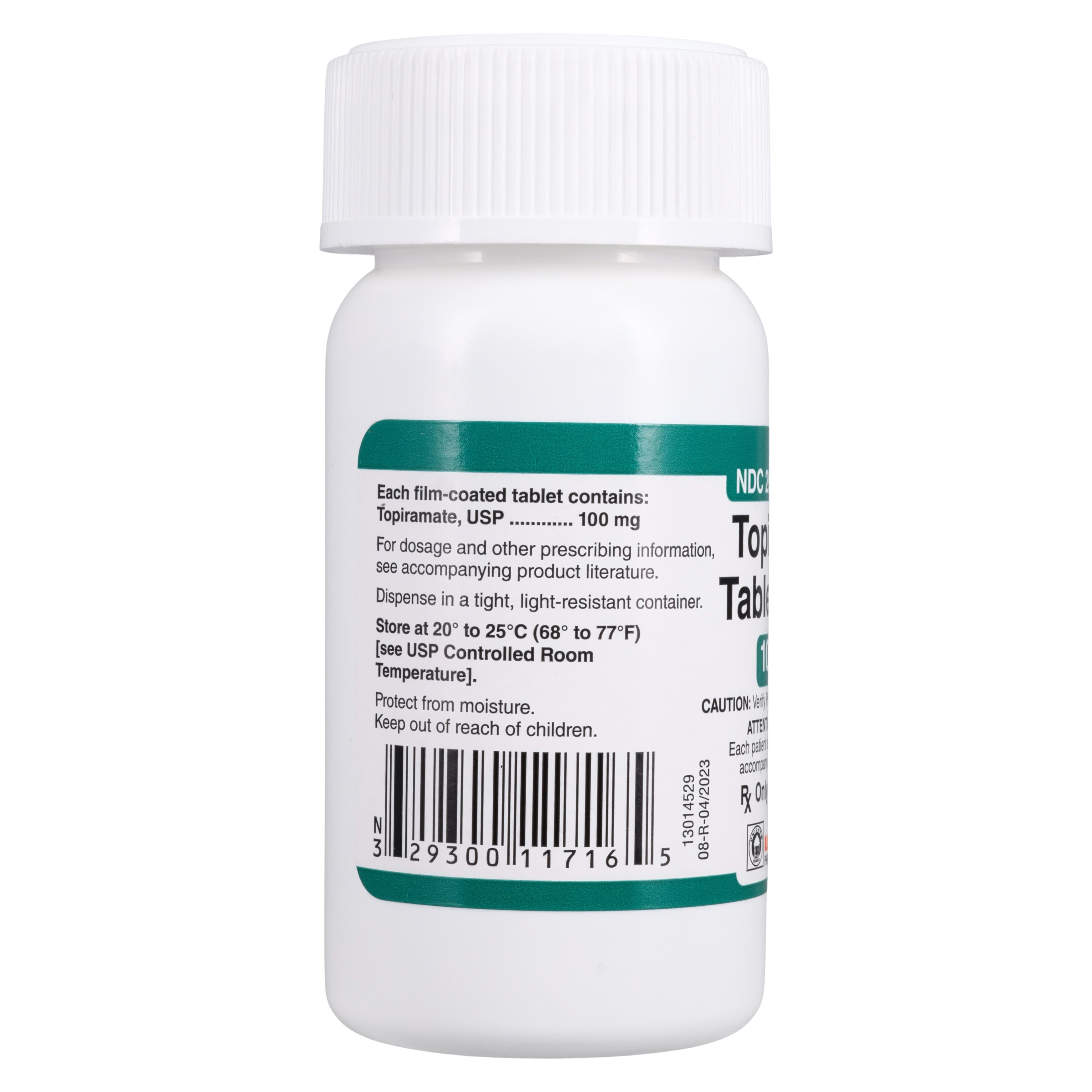 Topiramate Tablets 100mg, 60 Count Bottle (Unichem Pharmaceuticals) thumbnail 2
