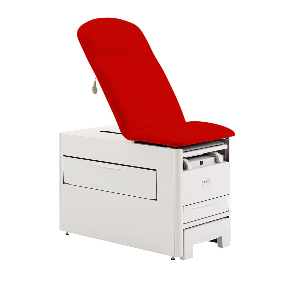 Brewer Versa Exam Table with Pneumatic Backrest, Tapestry Red, 500 lb Capacity - Versa Exm Tbl Pneum Back - Image 1