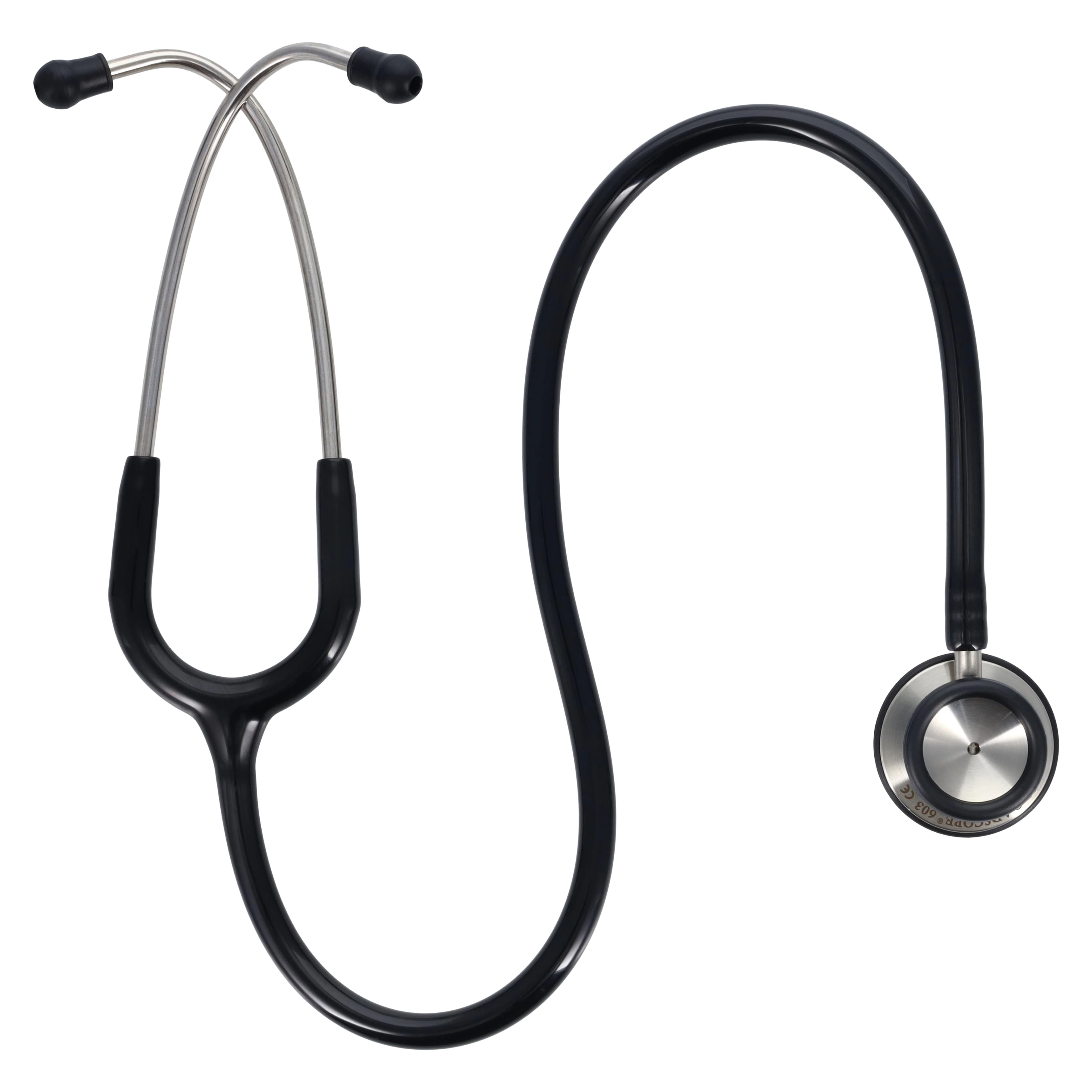 ADC Adscope 603 Classic Stethoscope, Adult, Black, Single Lumen Tubing - Stethoscope Adscope Black 2Hd - Image 1