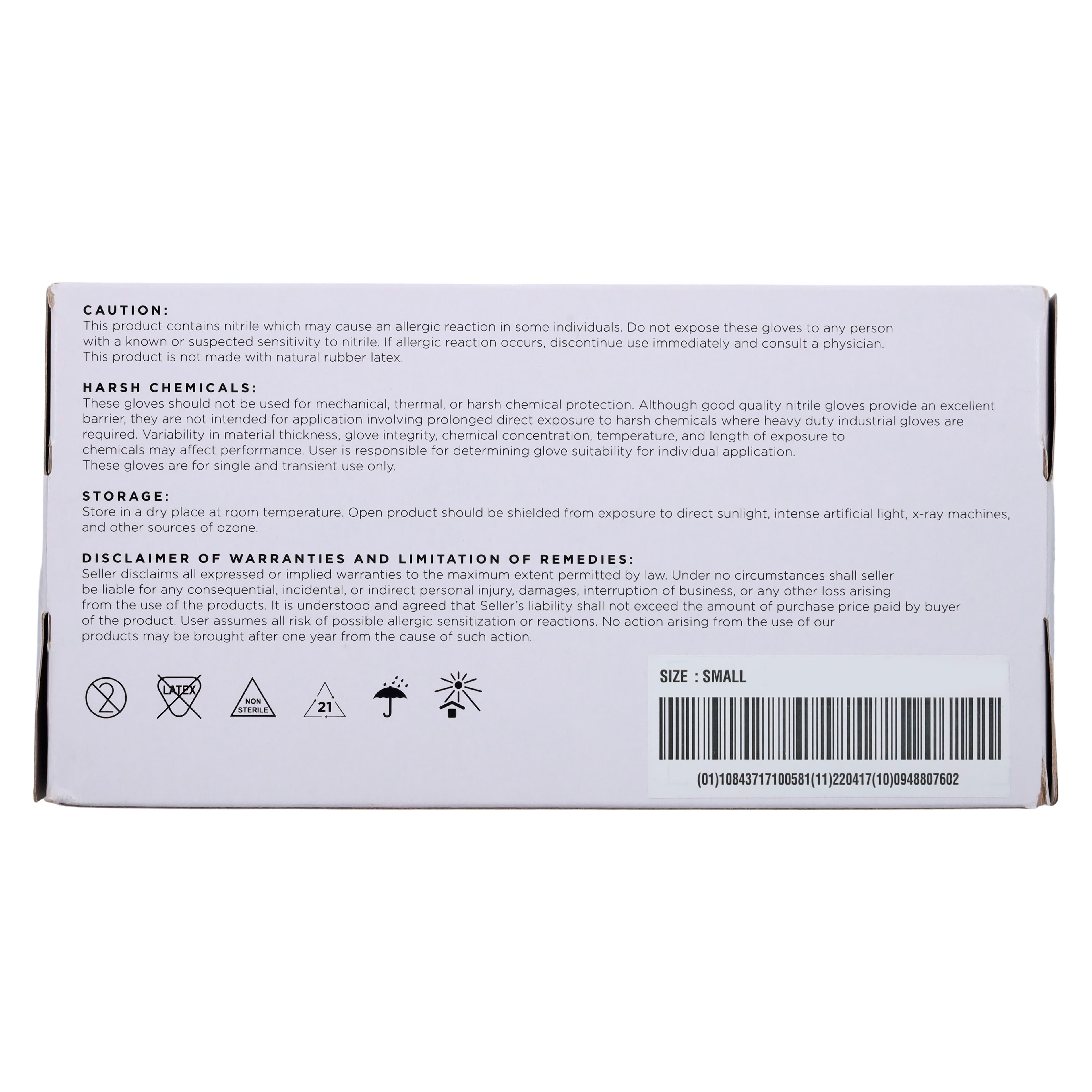 Midway Nitrile Powder-Free Examination Gloves, Small, Purple, Non-Sterile, 300/Box thumbnail 4