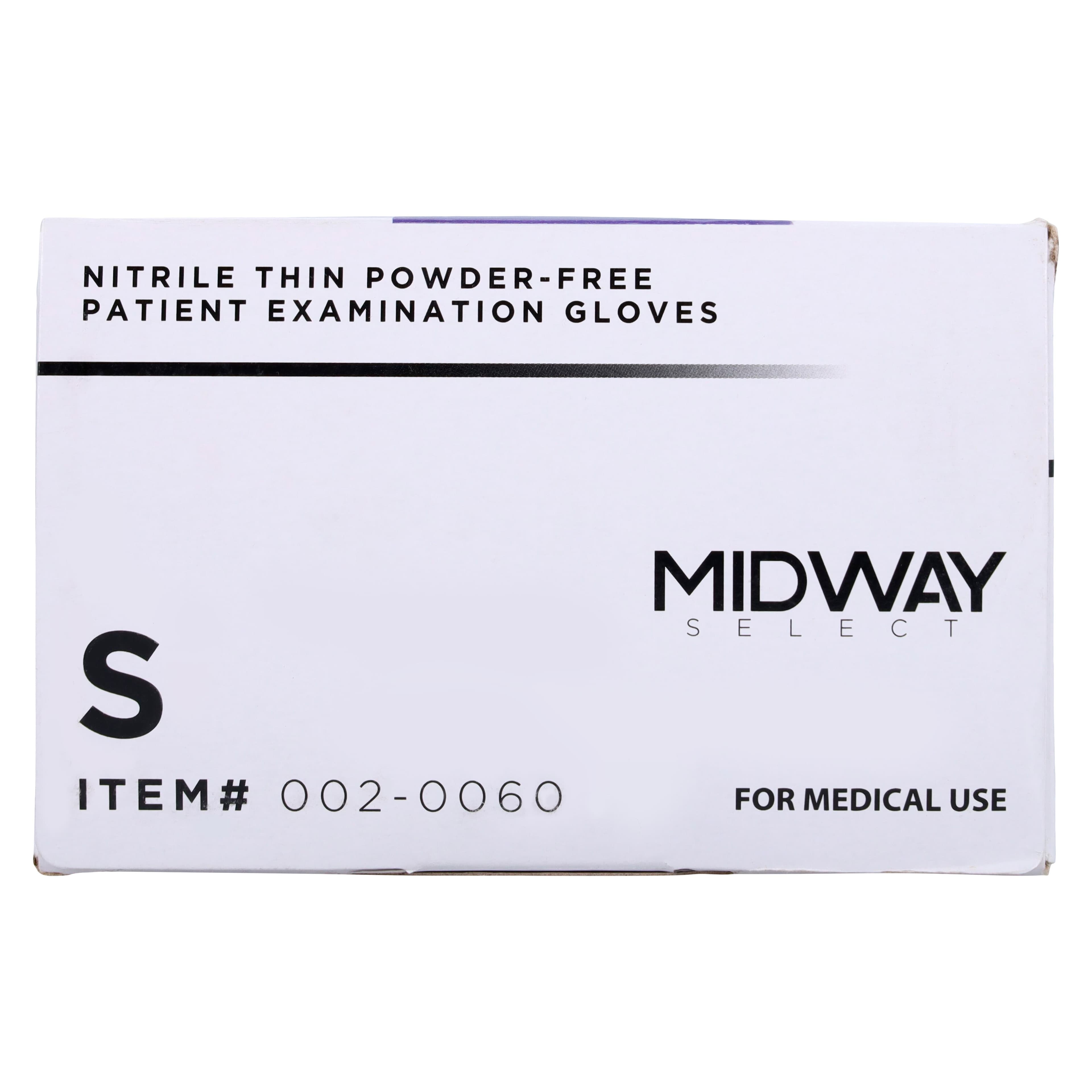 Midway Nitrile Powder-Free Examination Gloves, Small, Purple, Non-Sterile, 300/Box thumbnail 6