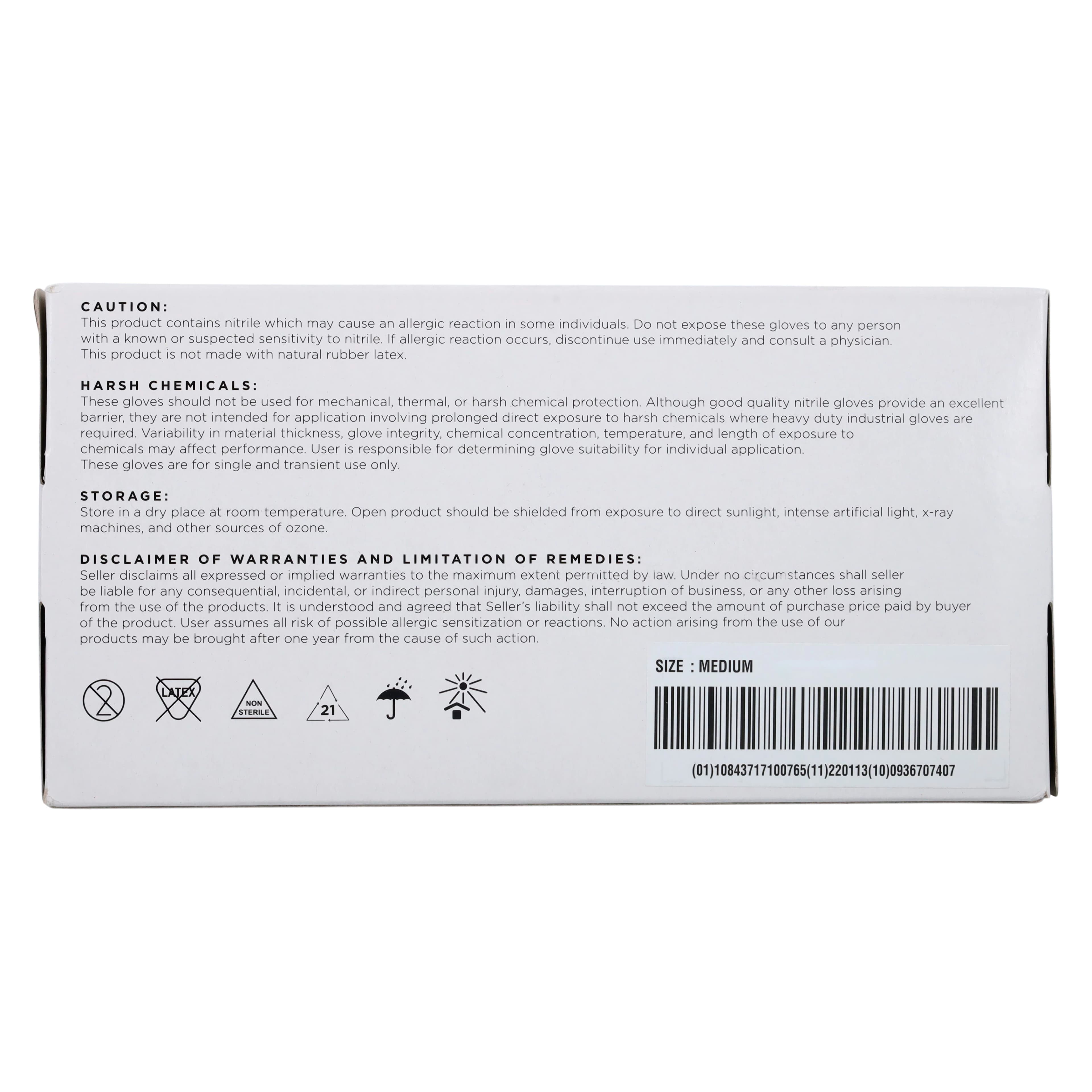 Midway Nitrile Powder-Free Examination Gloves, Medium, Light Blue, Non-Sterile, 200/Box thumbnail 4