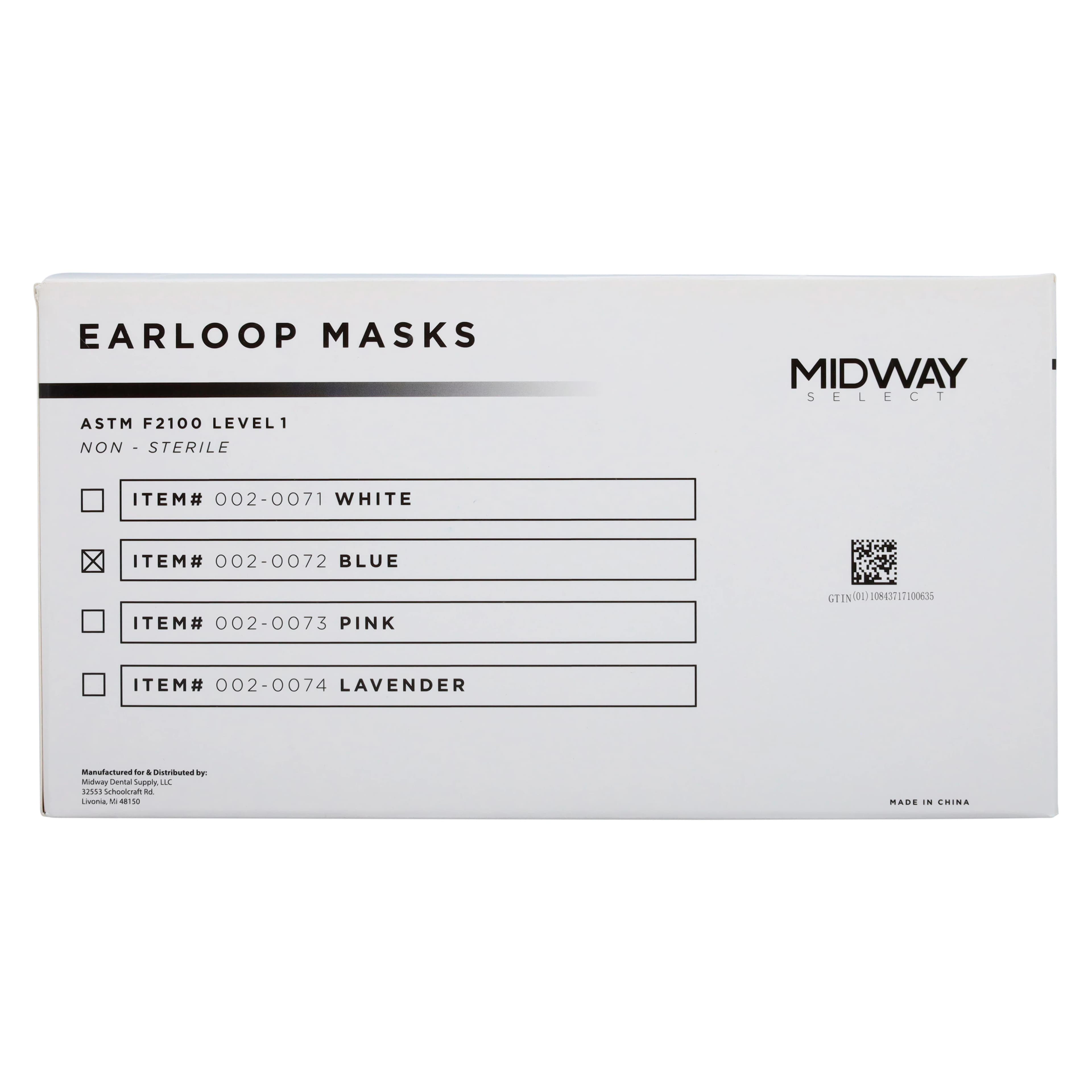 Earloop Masks, Blue, ASTM Level 1, Disposable, Latex-Free, 50/Box thumbnail 5