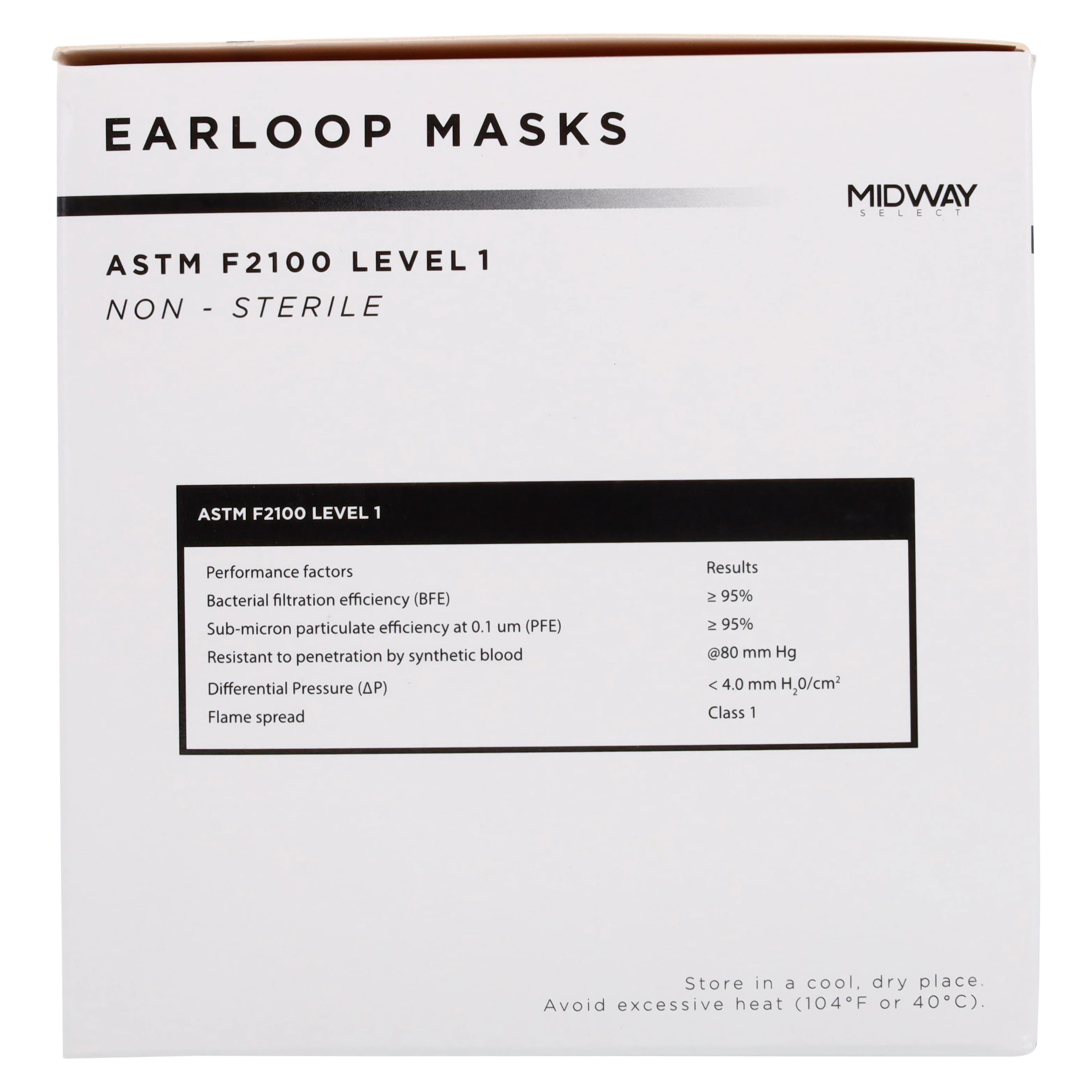 Earloop Masks, Blue, ASTM Level 1, Disposable, Latex-Free, 50/Box thumbnail 6