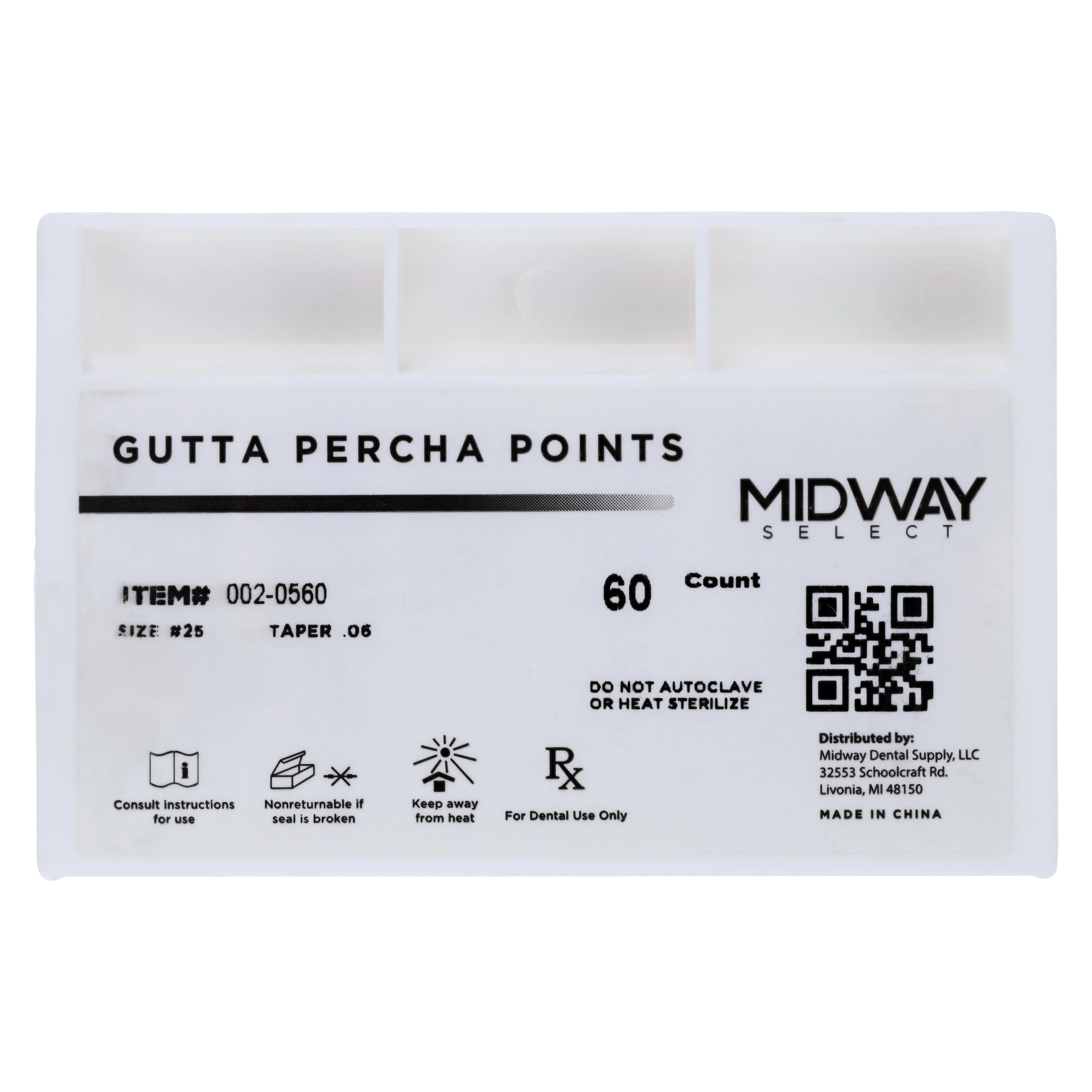 Gutta Percha Points Taper .06, Size #25, 60/Pk thumbnail 2