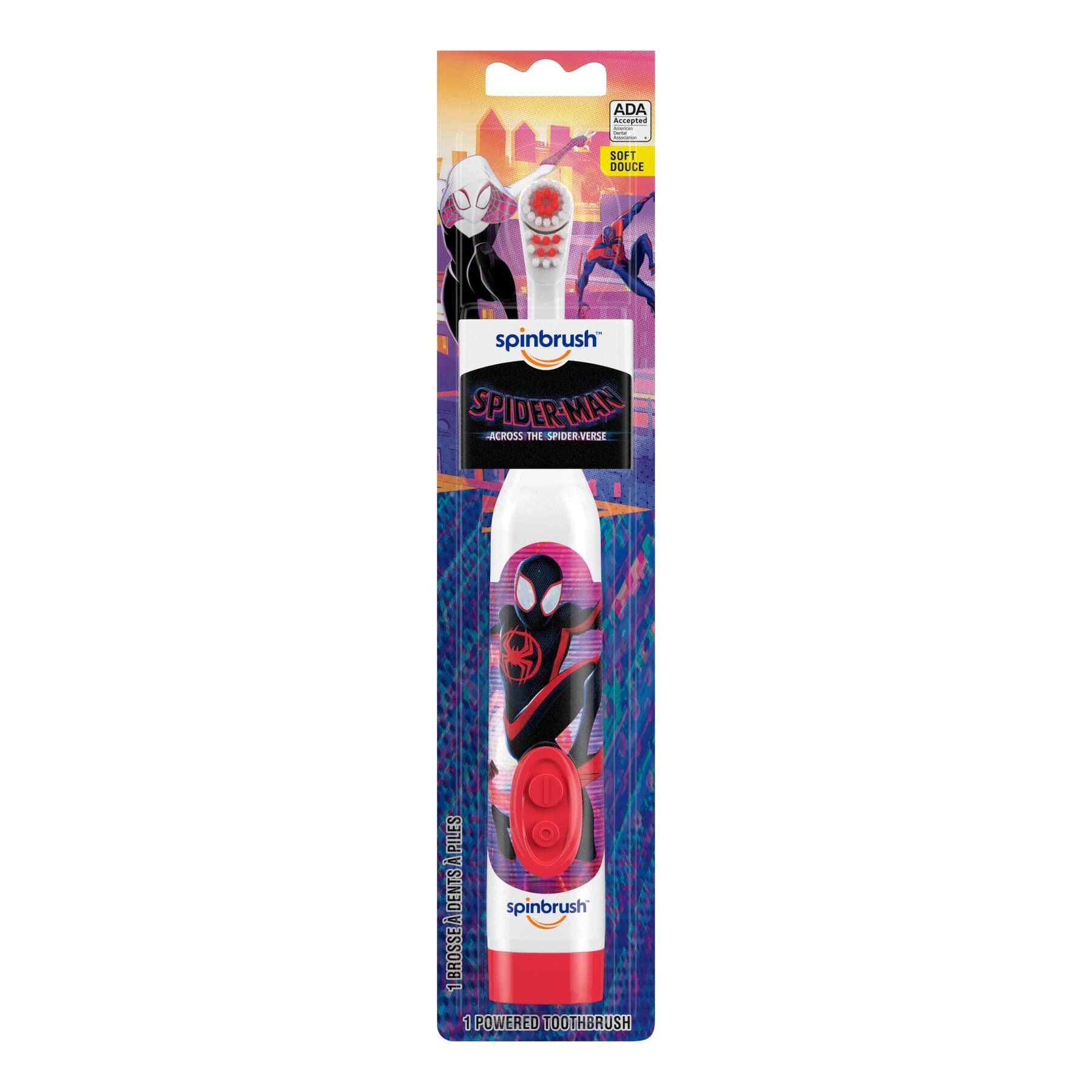 Spinbrush Kids Spider-Man Battery-Powered Toothbrush, Ages 3+ - Spinbrush Kids Spiderman - Image 1