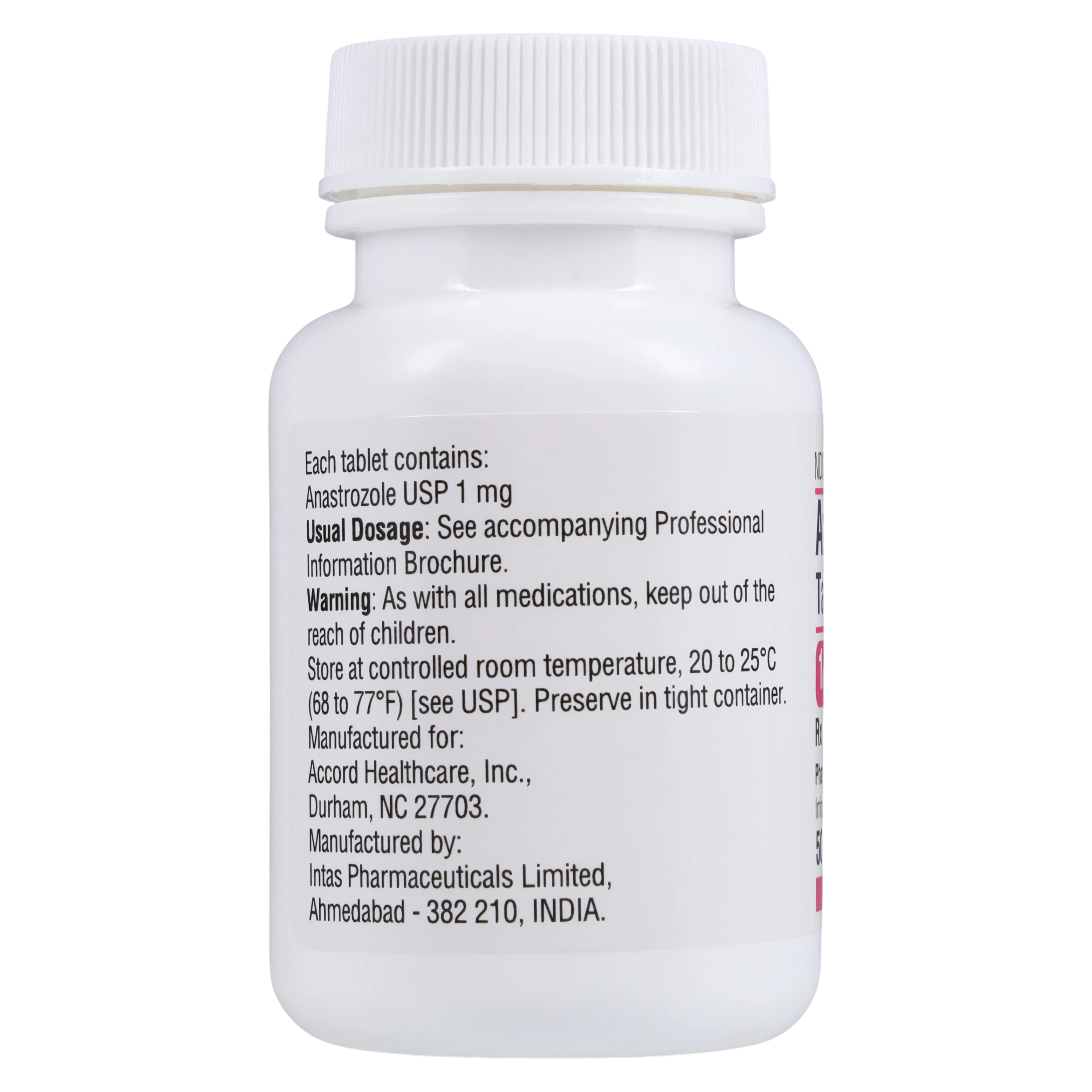 Anastrozole Tablets 1 mg, 500 Count Bottle, Accord Healthcare thumbnail 2