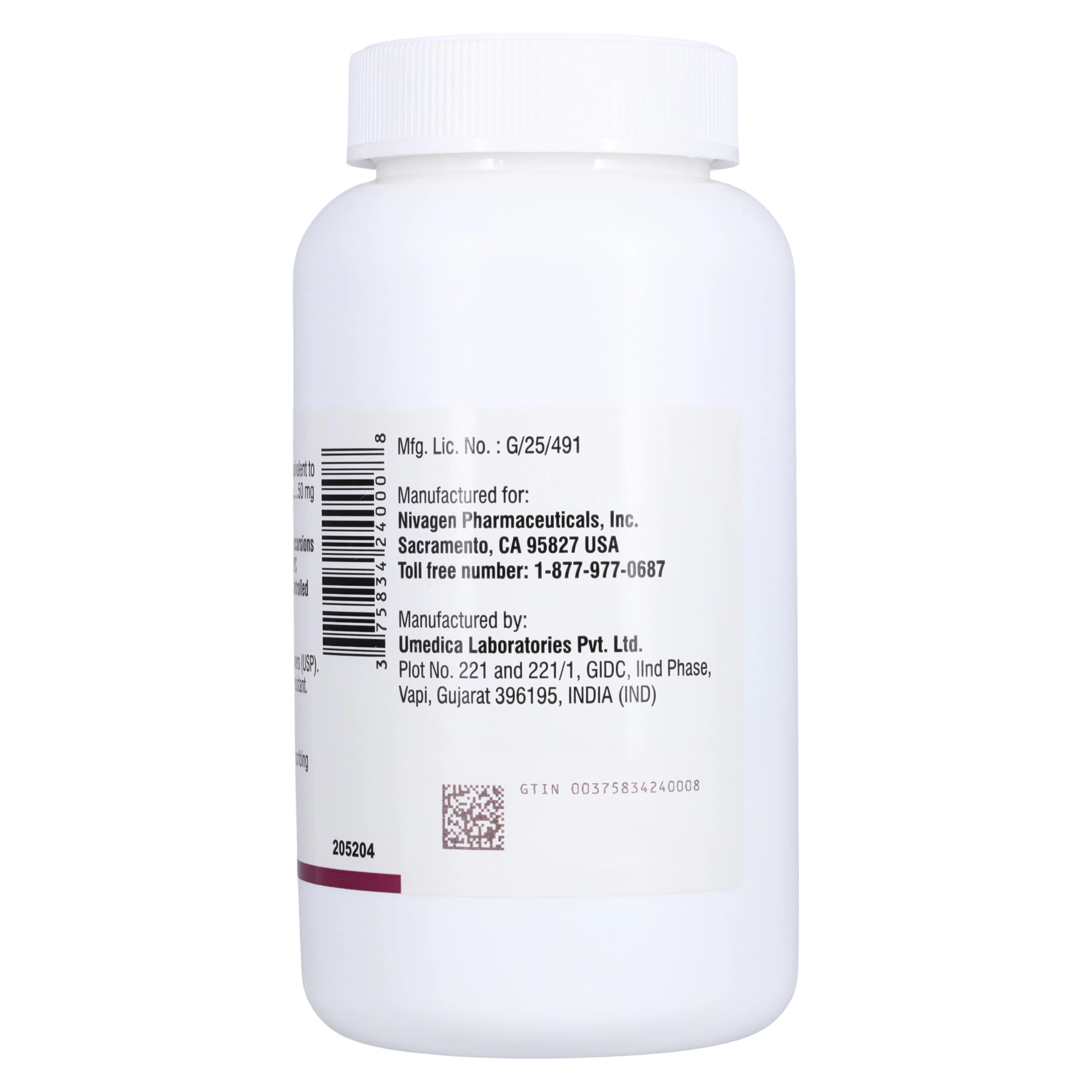 Sildenafil Citrate Tablets 50mg, 1000 Count Bottle, Nivagen Pharmaceuticals thumbnail 3