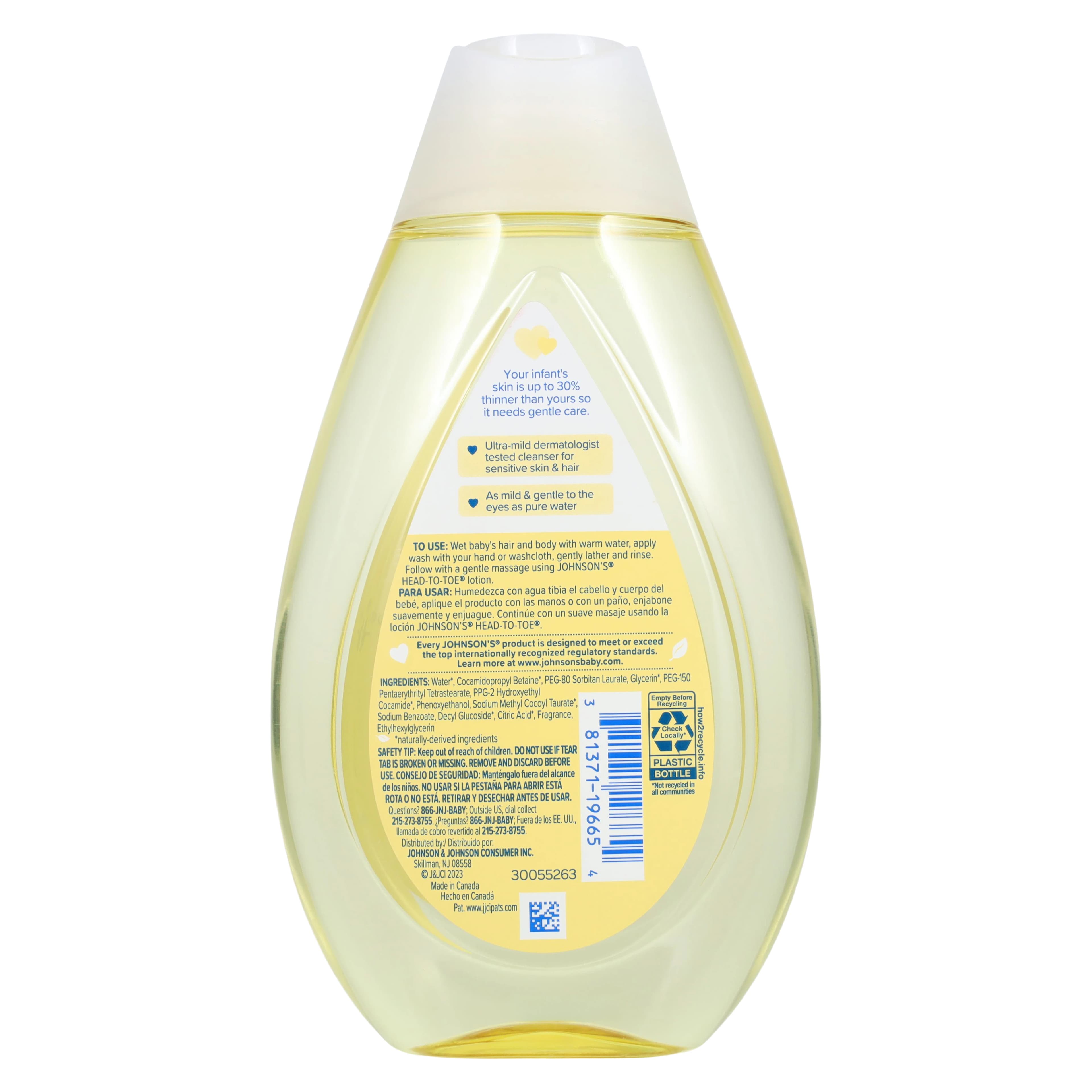 Johnson's Baby Wash Head-to-Toe, Hypoallergenic, 13.6 oz, 3/Pack thumbnail 2