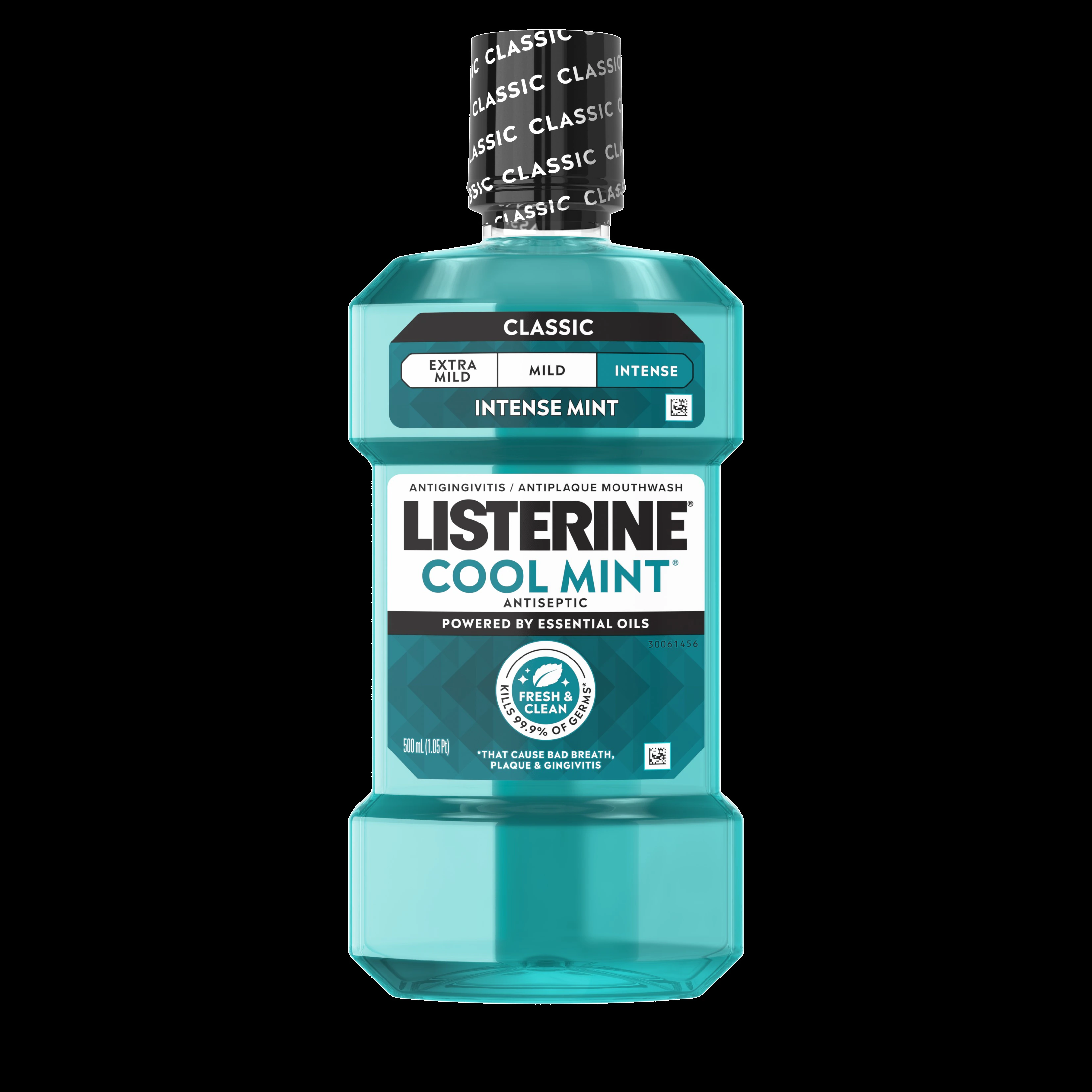 Listerine Cool Mint Antiseptic Mouthwash, Fluoride Free, 500 mL, 6/Case - LISTERINE COOLMINT MTHWSH - Image 1