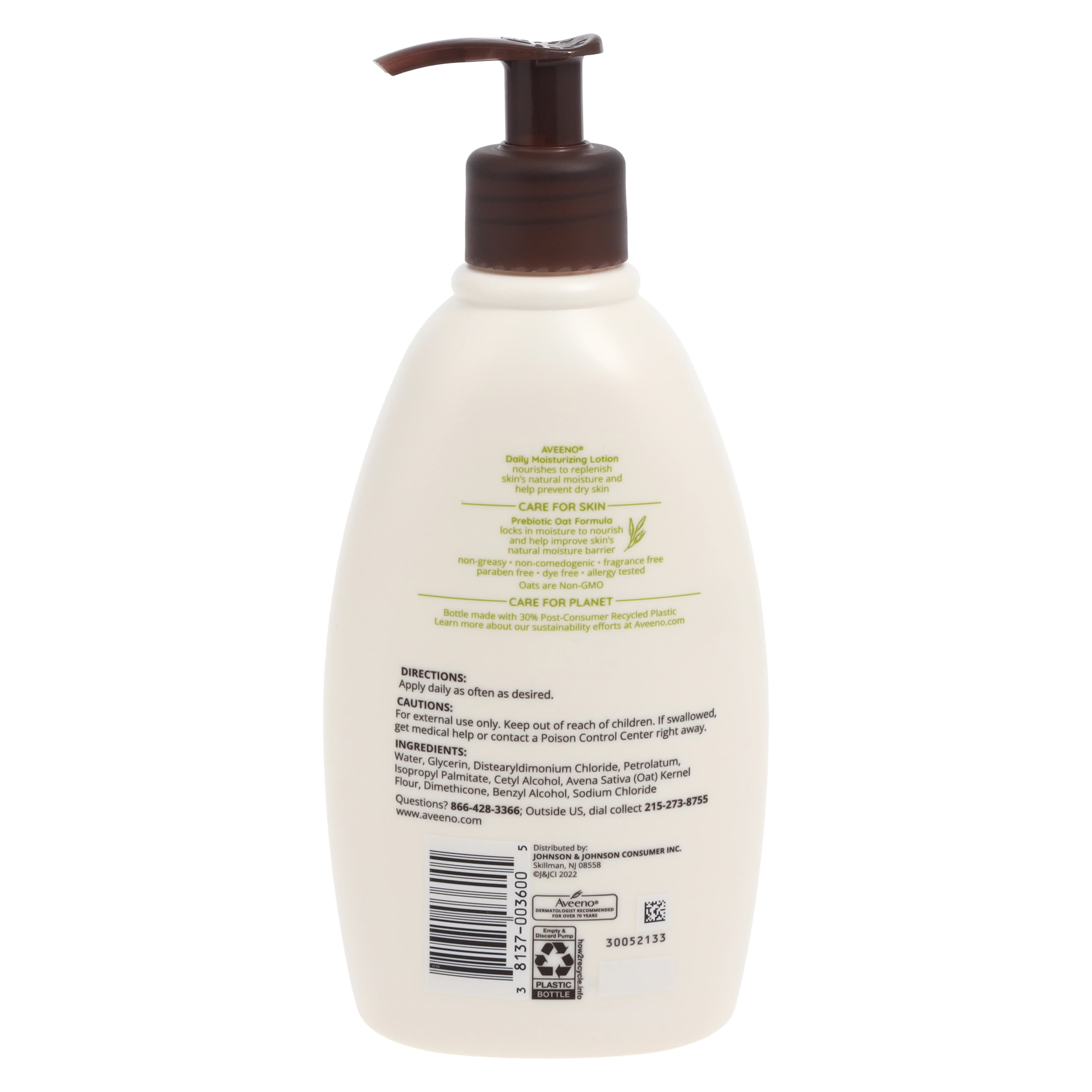 Aveeno Body Daily Lotion, Dimethicone, Fragrance Free, 12 oz, 6/Pack thumbnail 2