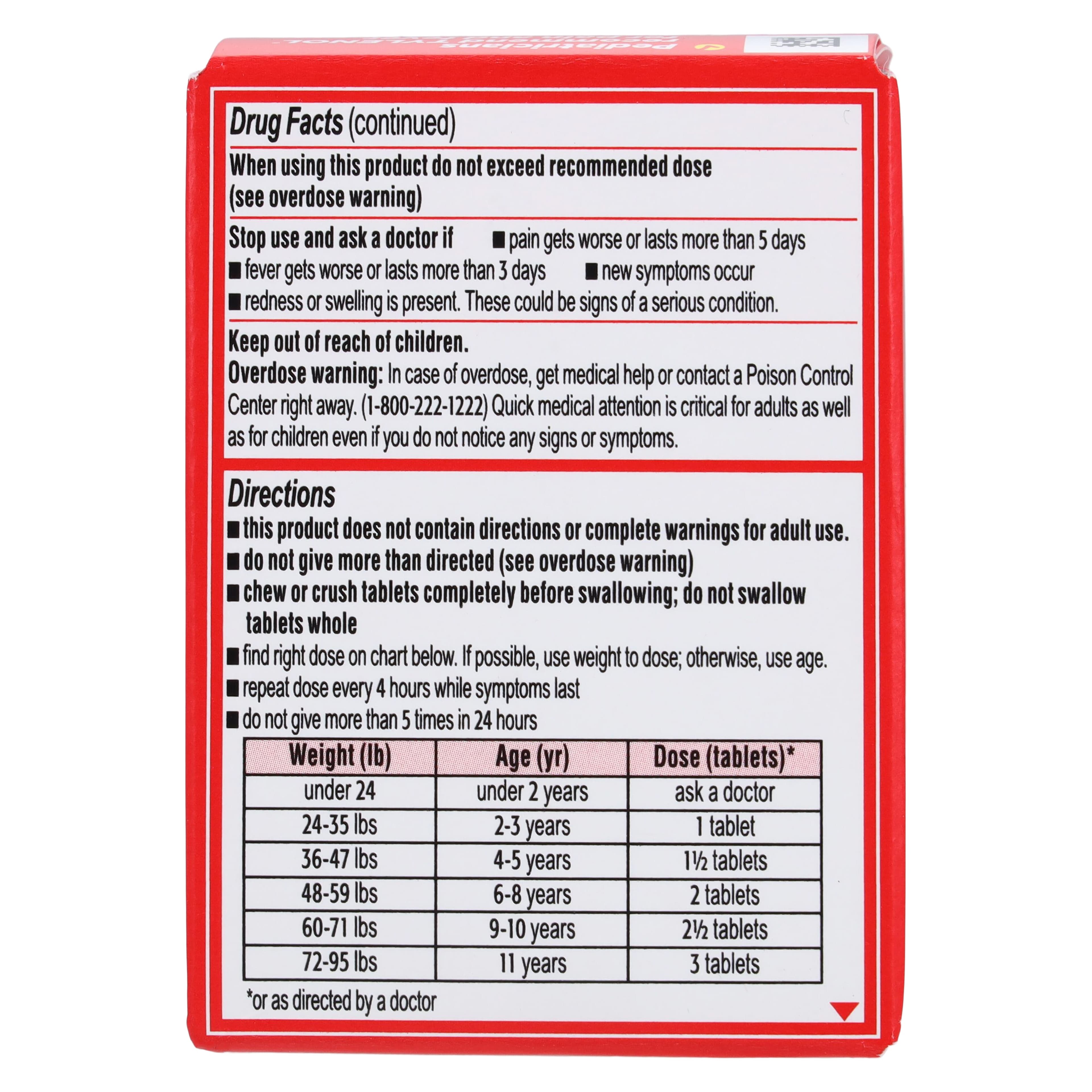 Tylenol Children's Chewable Tablets, 160 mg, Bubble Gum Flavor, 3 Bottles/Package thumbnail 3