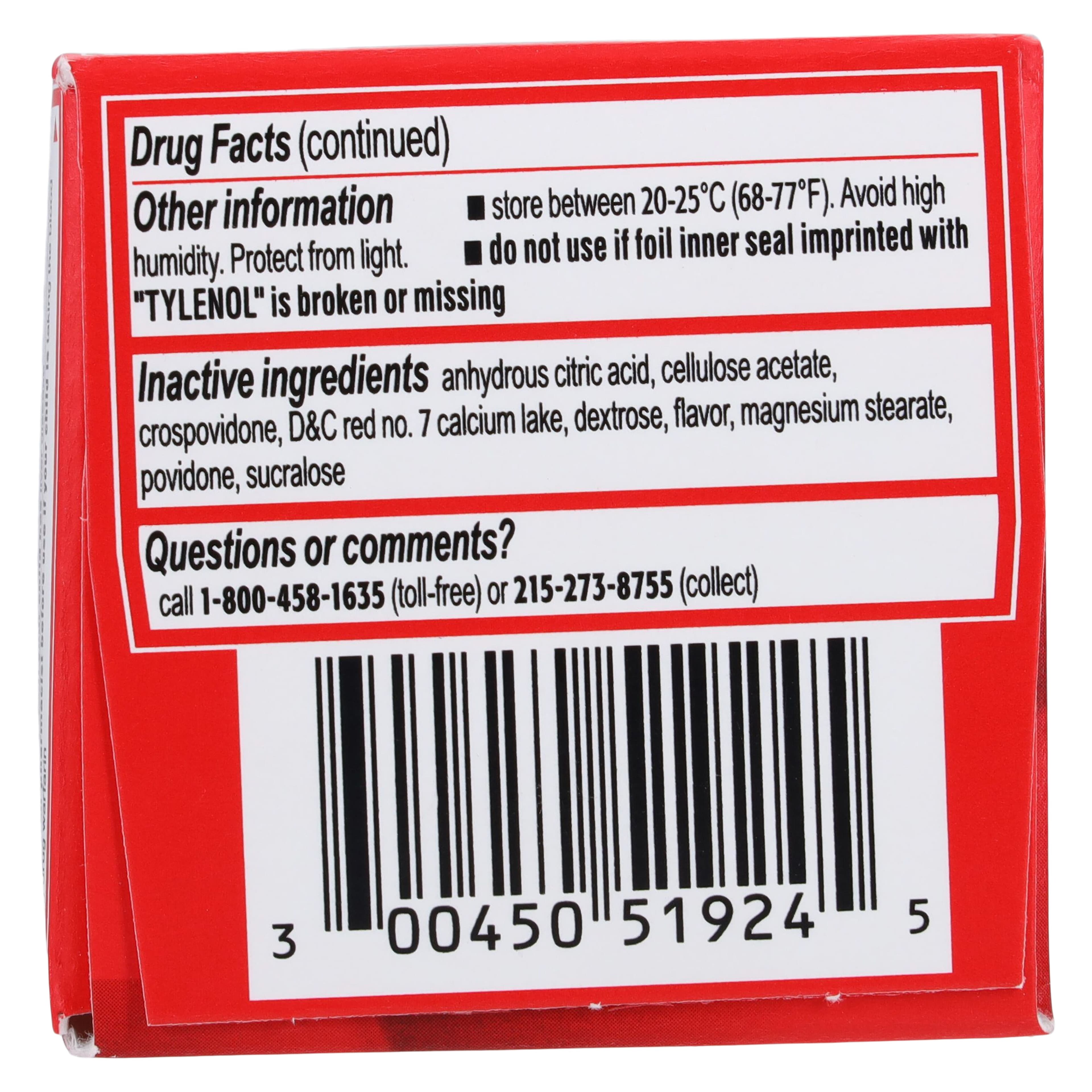 Tylenol Children's Chewable Tablets, 160 mg, Bubble Gum Flavor, 3 Bottles/Package thumbnail 4