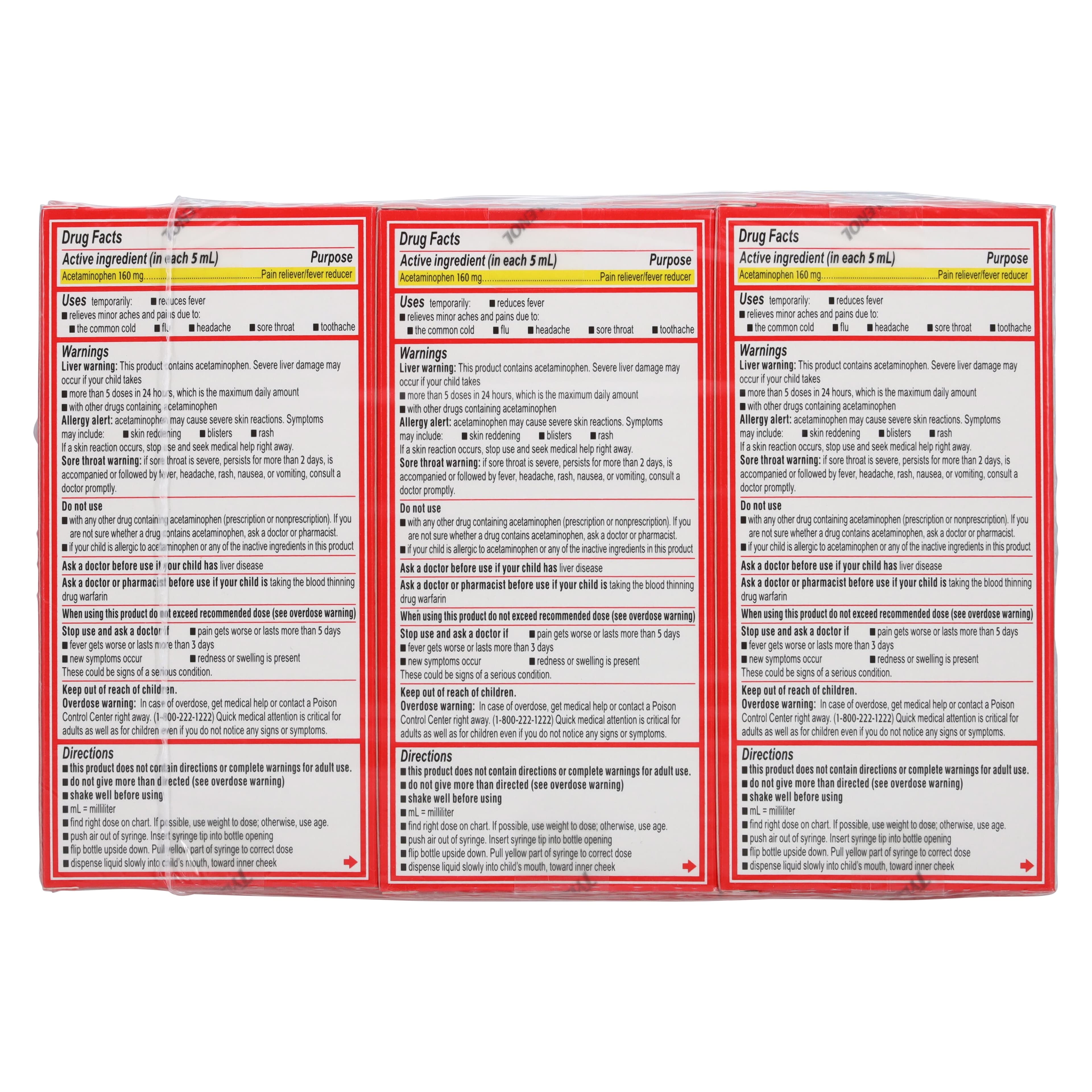 Tylenol Infant Liquid, 160 mg/5 mL, Grape, 1 oz Dropper Bottle, 6/Pack thumbnail 2