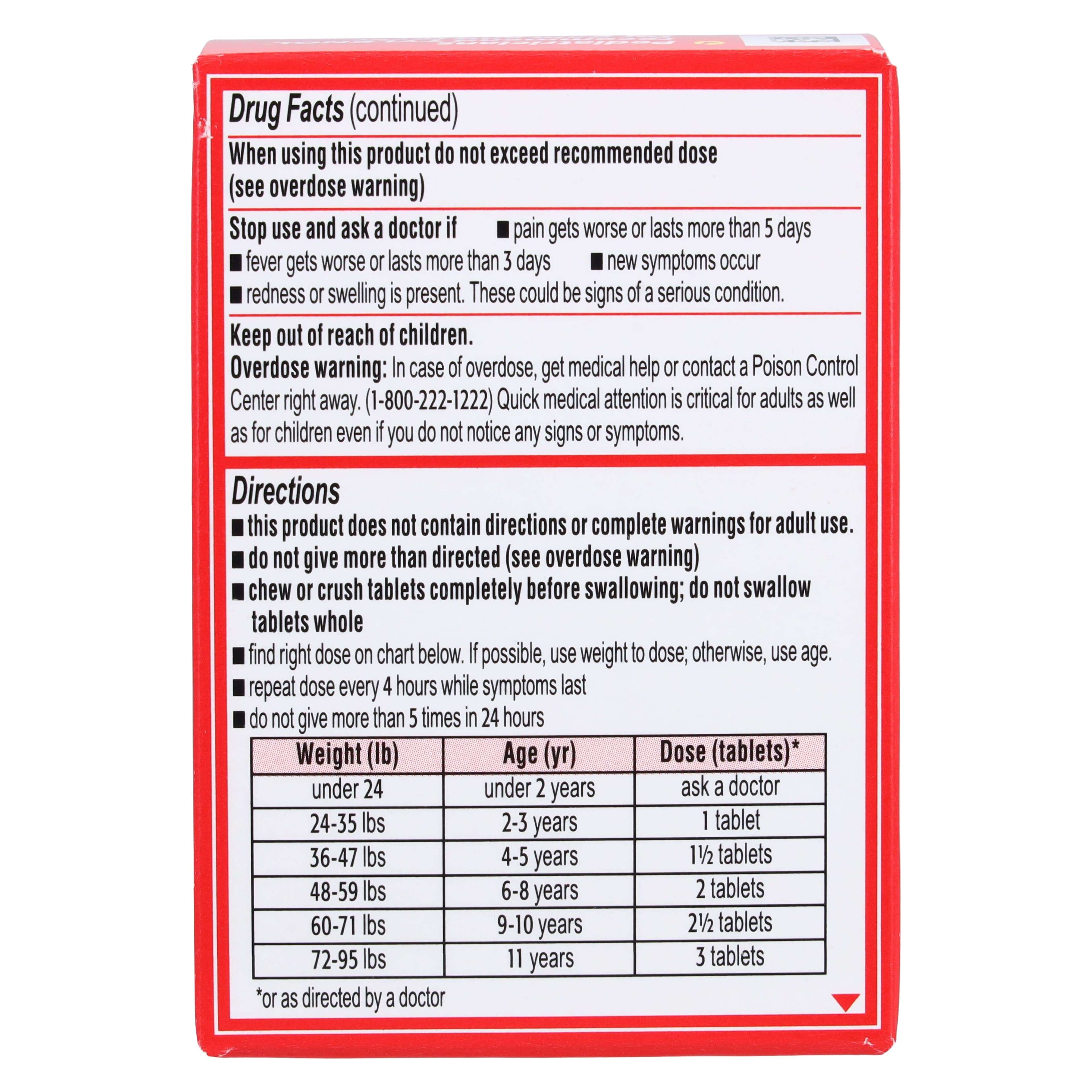 Tylenol Children's Chewable Pain Reliever & Fever Reducer, Grape, 160 mg, 24 Count Bottle thumbnail 3