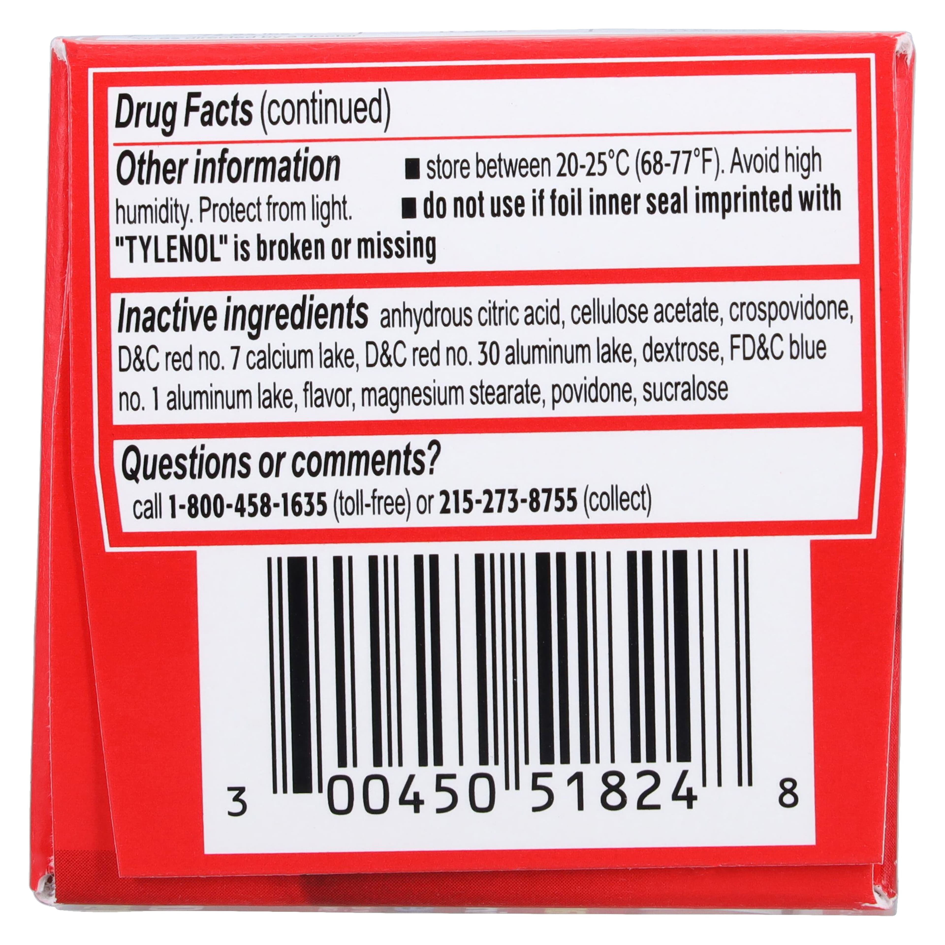 Tylenol Children's Chewable Pain Reliever & Fever Reducer, Grape, 160 mg, 24 Count Bottle thumbnail 4