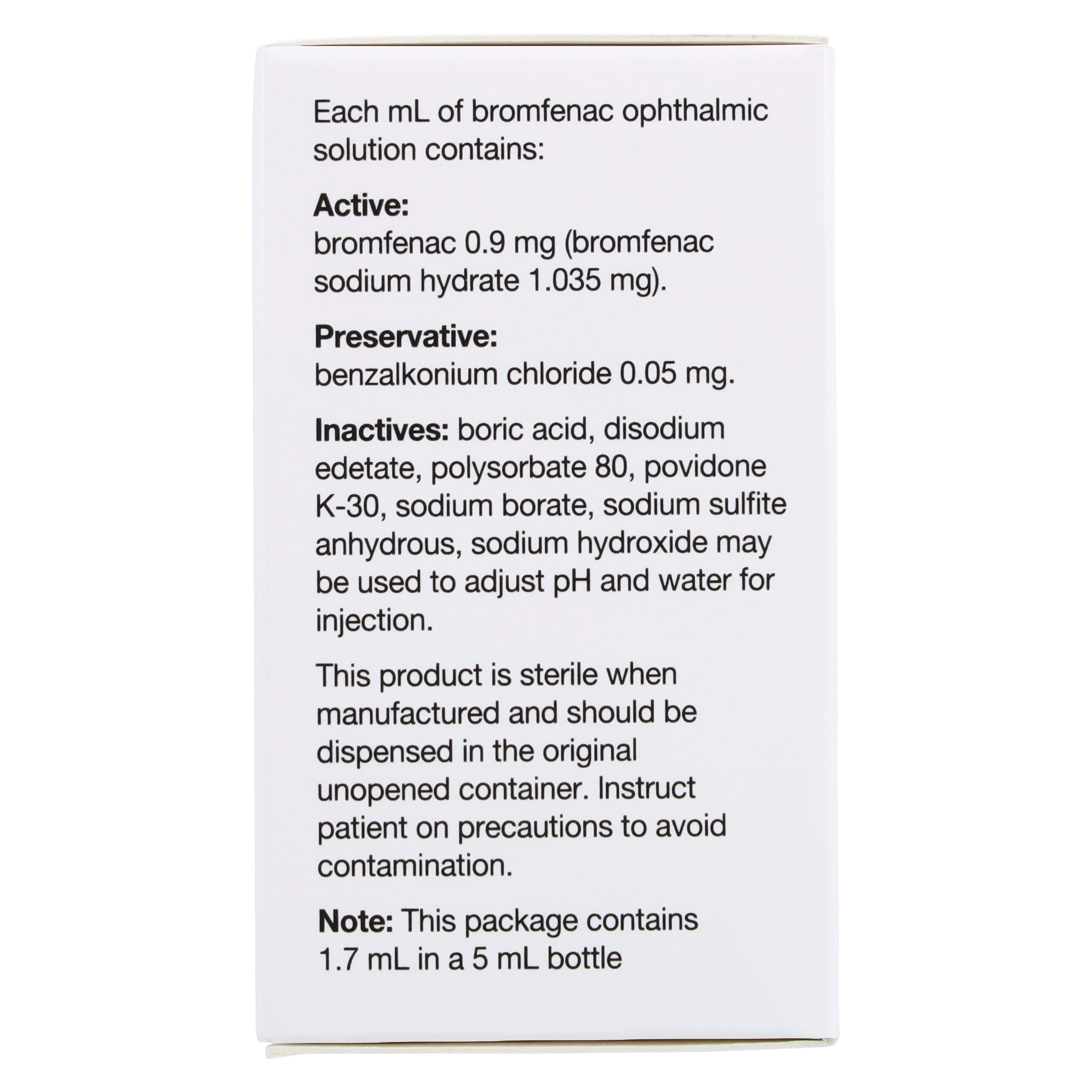 Bromfenac Sodium Ophthalmic Solution 0.09%, 1.7 mL Bottle thumbnail 4