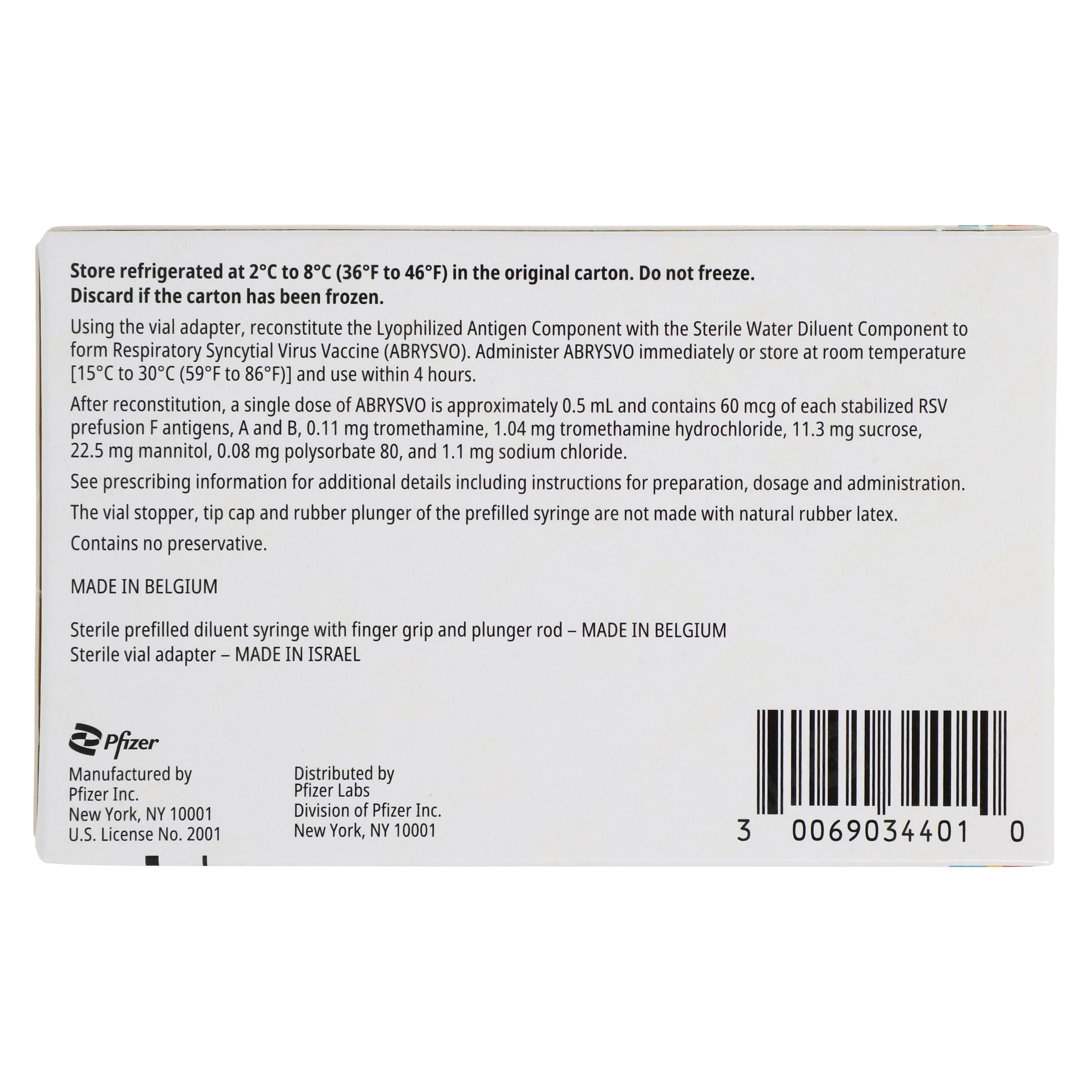 Abrysvo RSV Vaccine, 0.5 mL Single-Dose Vial, 1/Box thumbnail 2