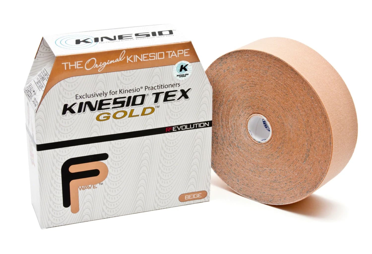 Kinesio Tex Gold FP Kinesiology Tape, Cotton, 2" x 34 yd, Beige, Non-Sterile, 1 Roll/Box - Kinesio Tex Gold Tape Beige - Image 1