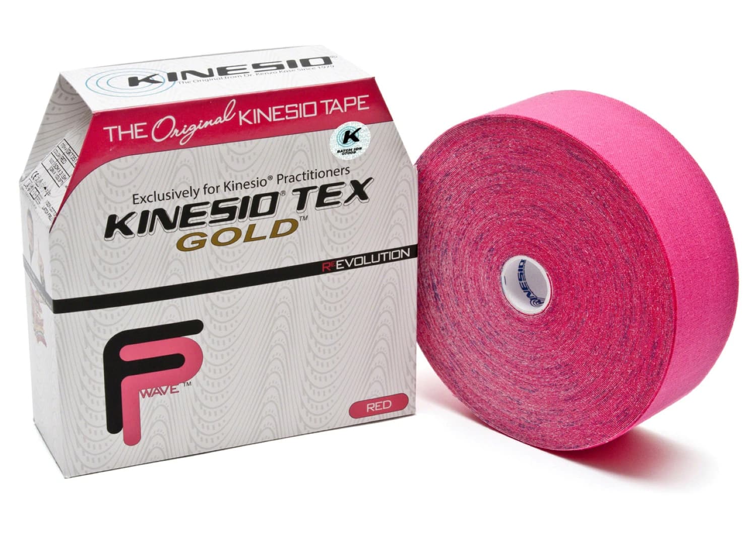 Kinesio Tex Gold FP Kinesiology Tape, Cotton, 2" x 34 yd, Red, Non-Sterile, Latex-Free, 1 Roll/Box - Kinesio Tex Gold FP Tape Red - Image 1