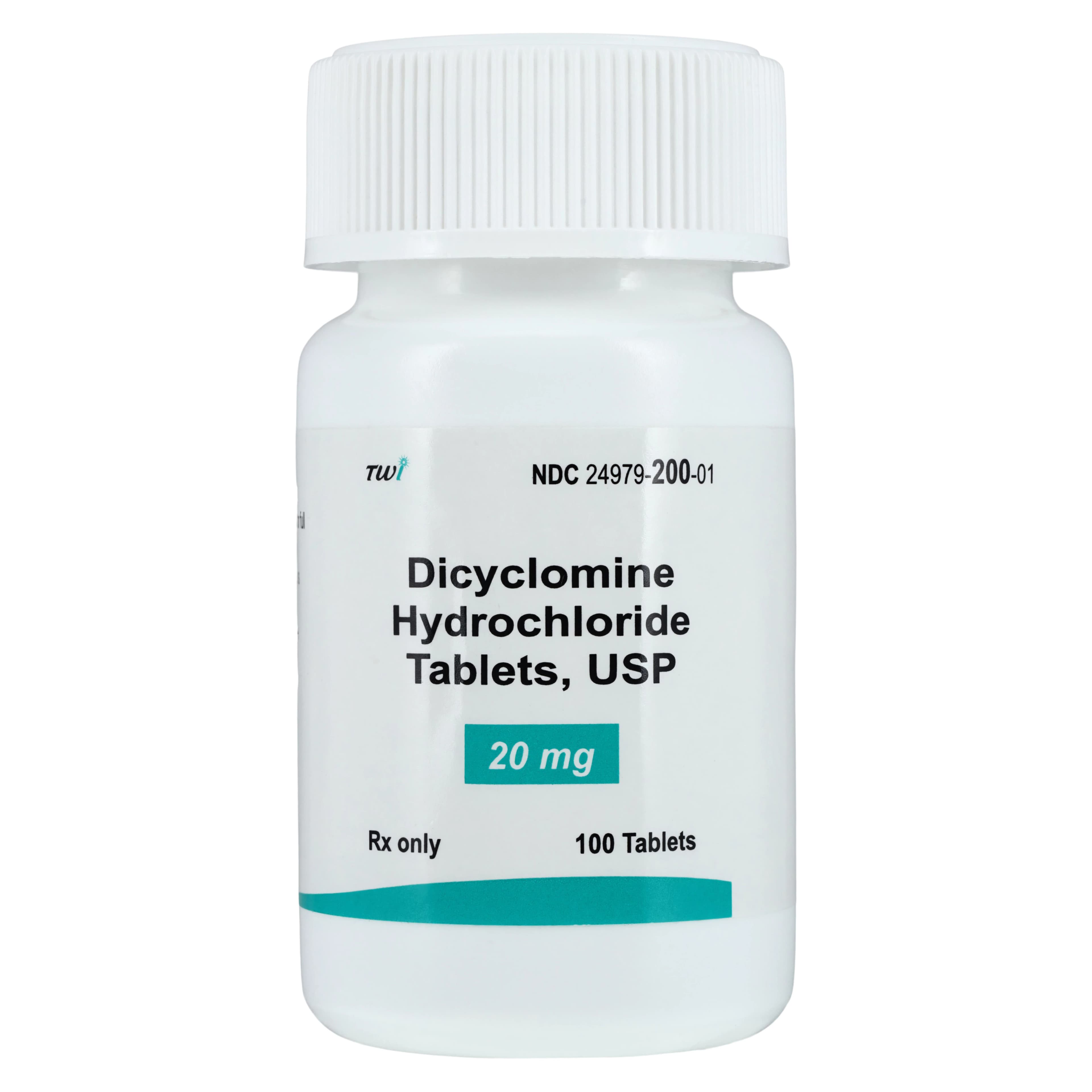 Dicyclomine HCl Tablets, 20mg, 100/Bottle - Dicyclomine HCl Tablets - Image 1