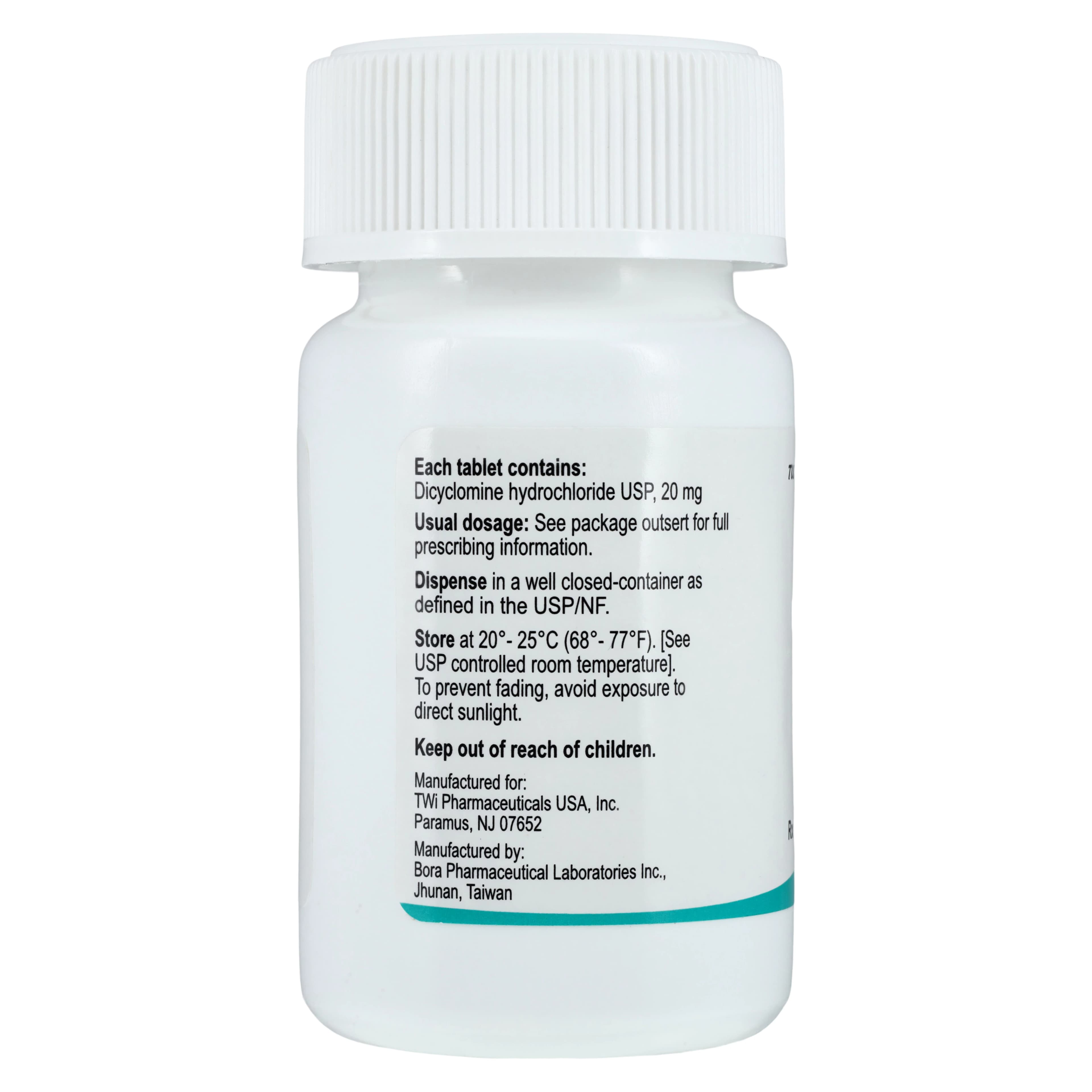 Dicyclomine HCl Tablets, 20mg, 100/Bottle thumbnail 2